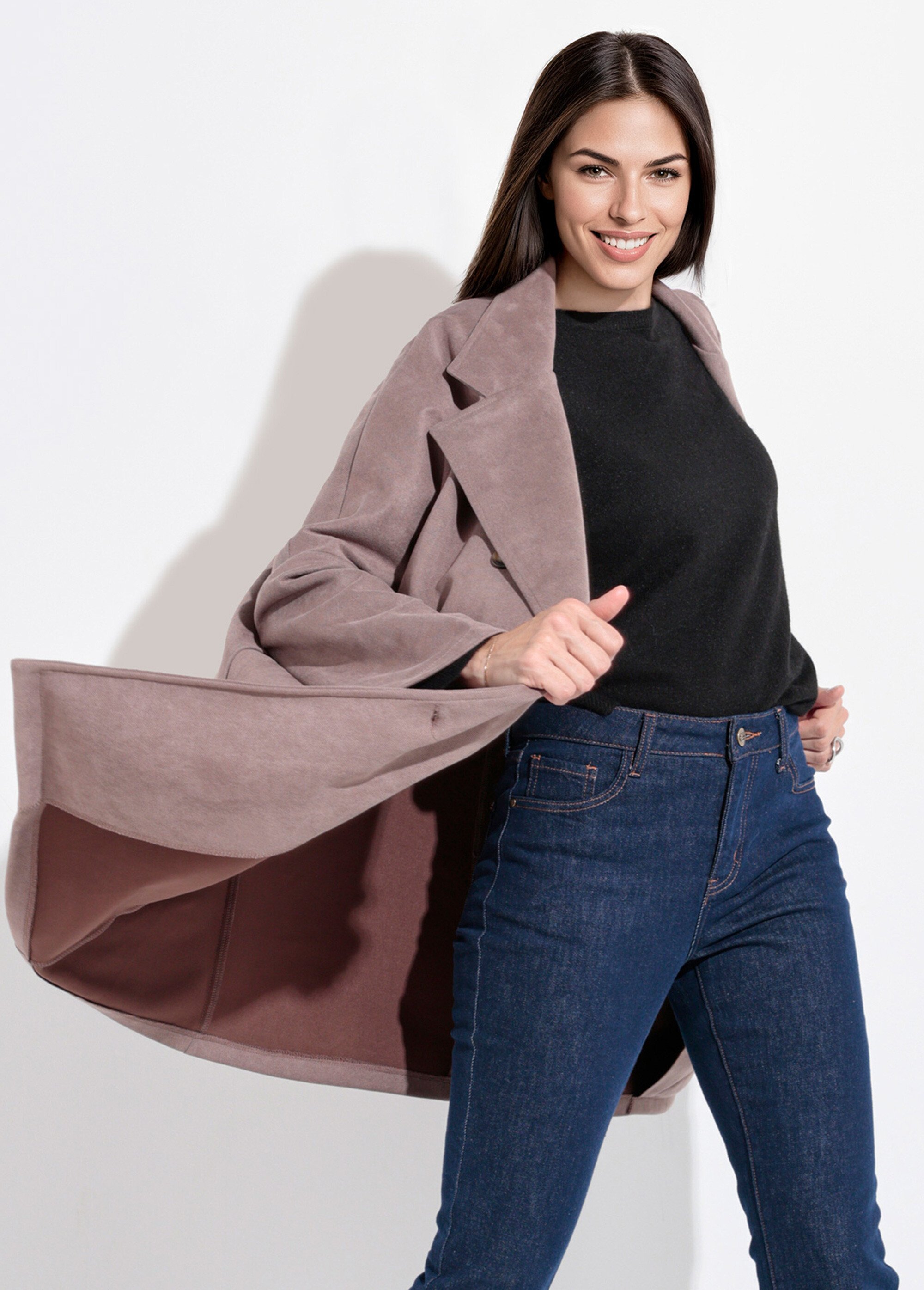 Trench souple long double boutonnage Femme Marron SJ-VELLON MV1