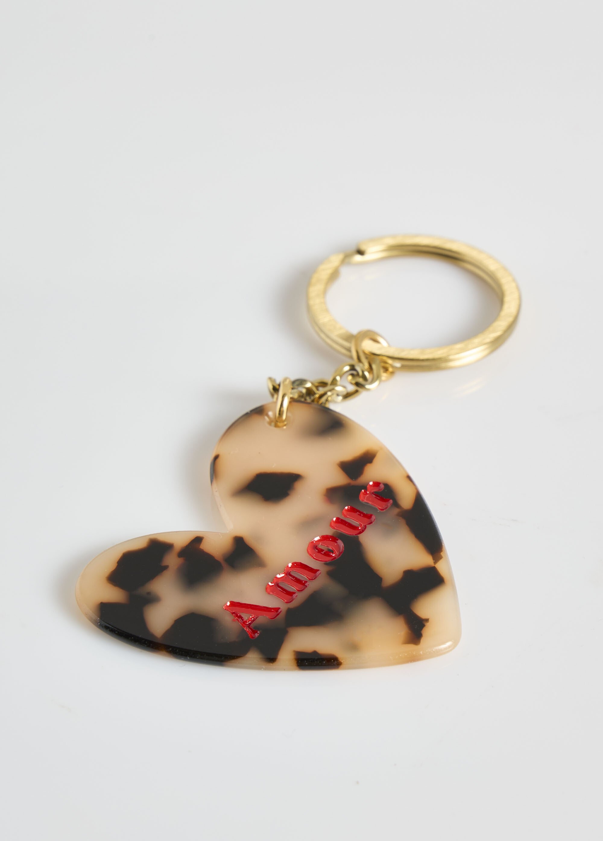 Porte-clé fantaisie résine forme coeur