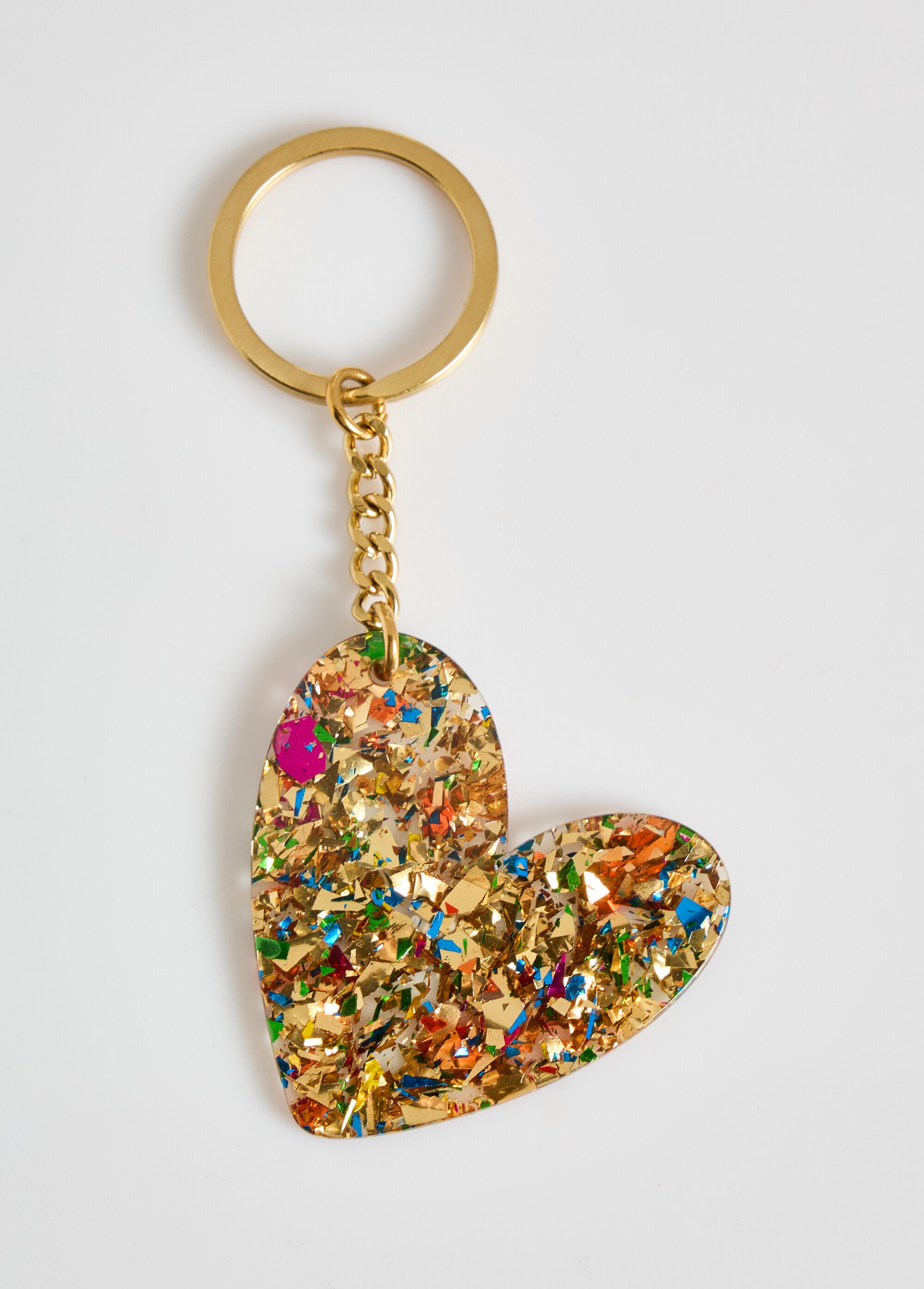 Porte-clé fantaisie résine forme coeur Femme Doré M24EY004 DO1