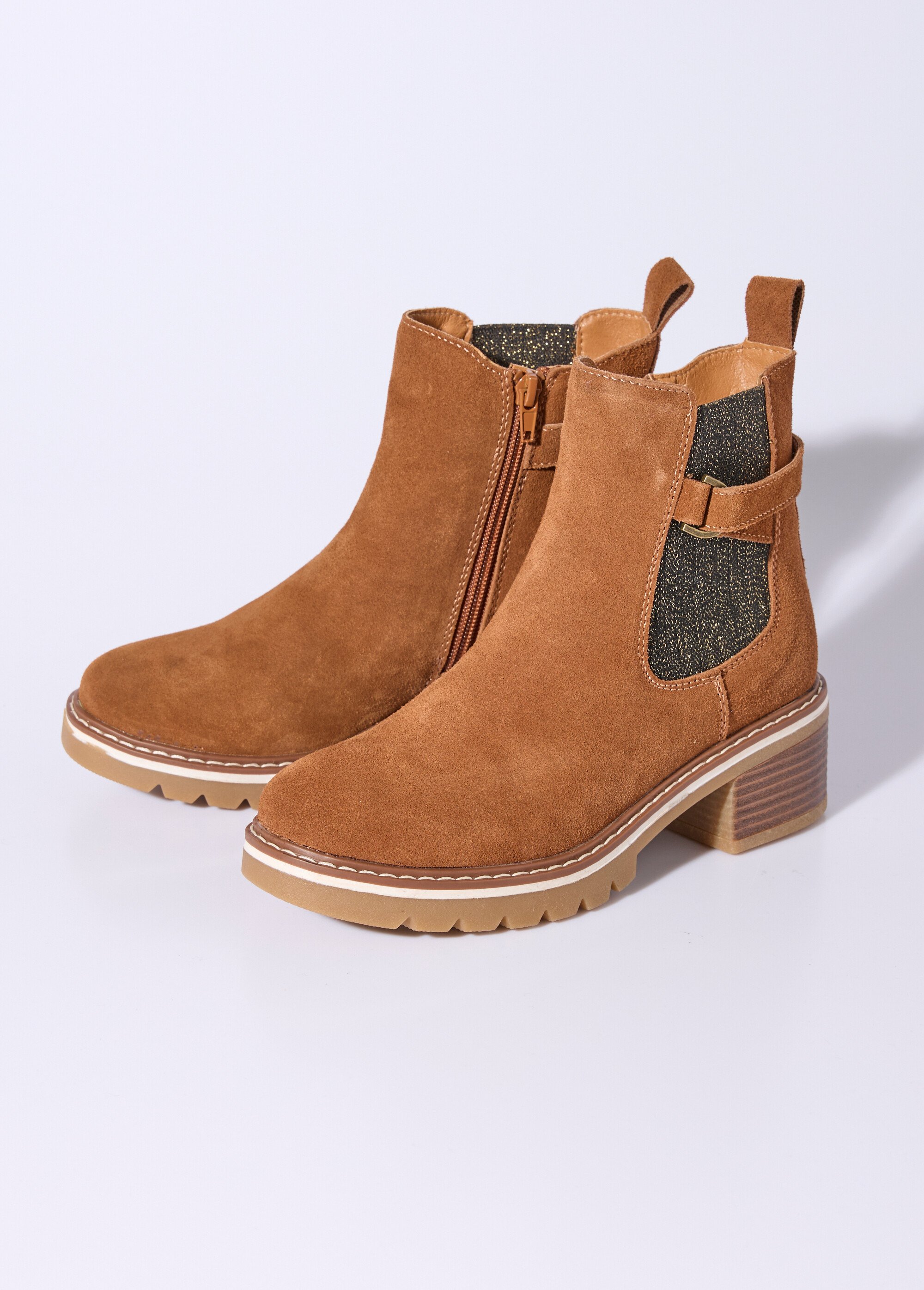 Boots cuir inspiration camarguaises Femme Beige JPAL-1316 DE1