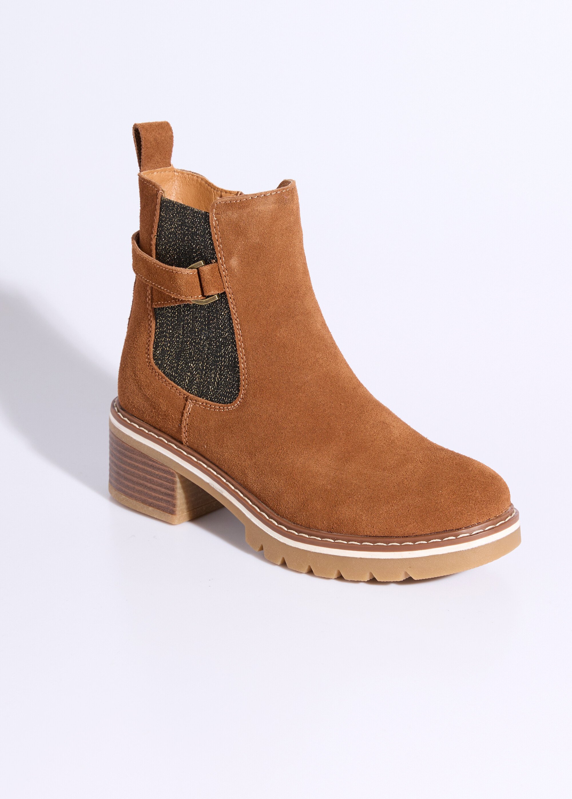 Boots cuir inspiration camarguaises Femme Beige JPAL-1316 FA1
