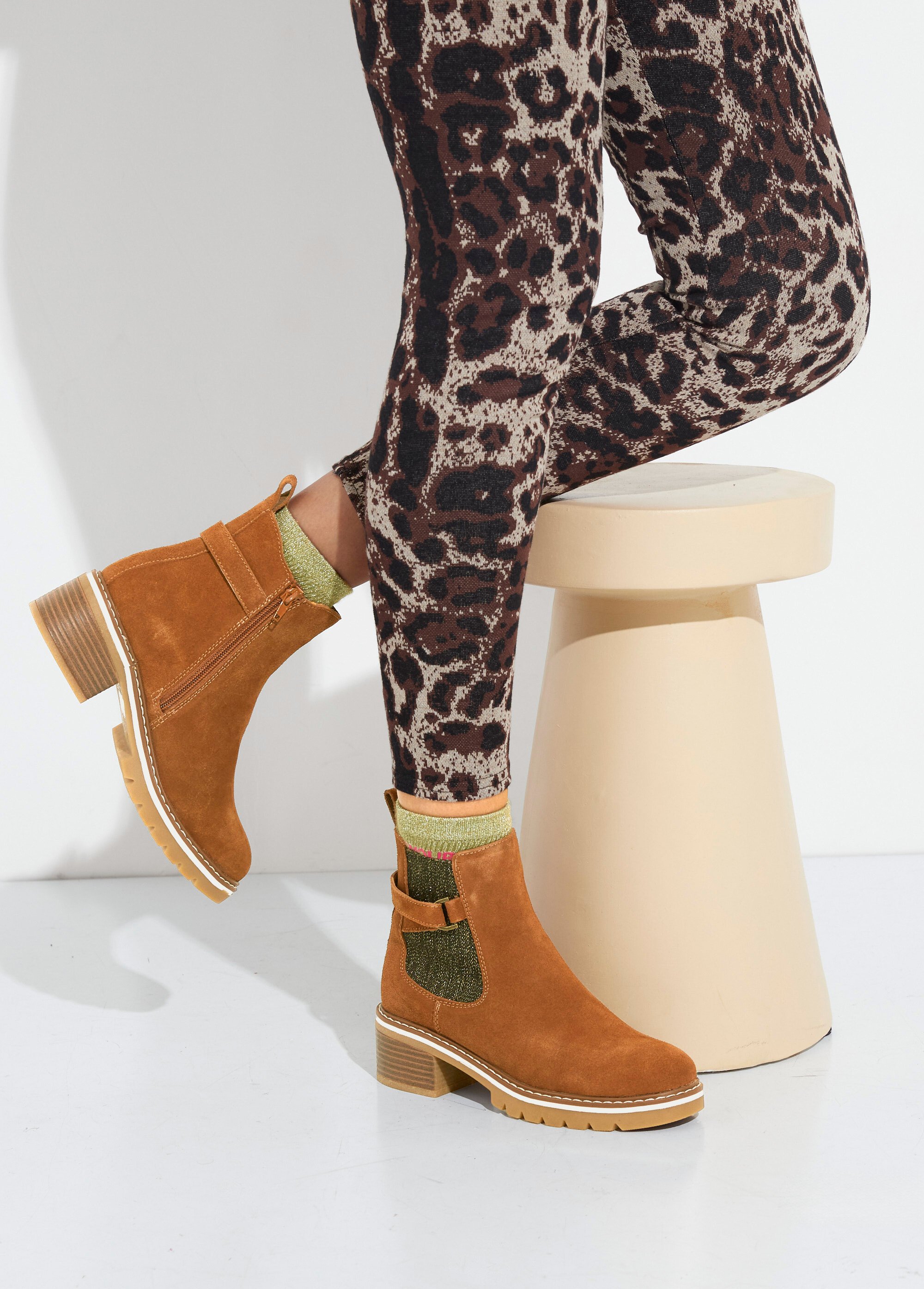 Boots cuir inspiration camarguaises Femme Beige JPAL-1316 SI1