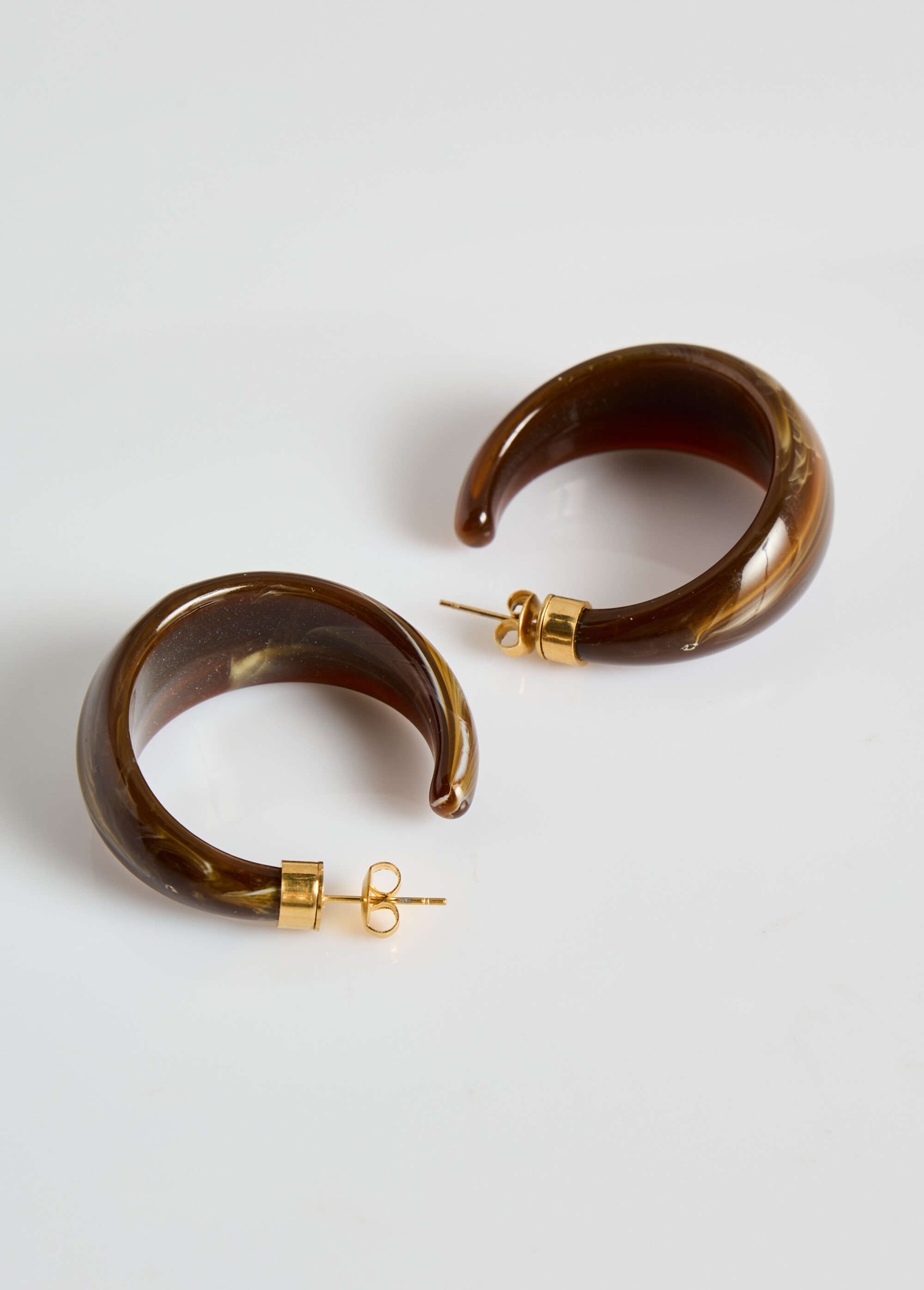 Boucles d'oreilles résine forme créoles