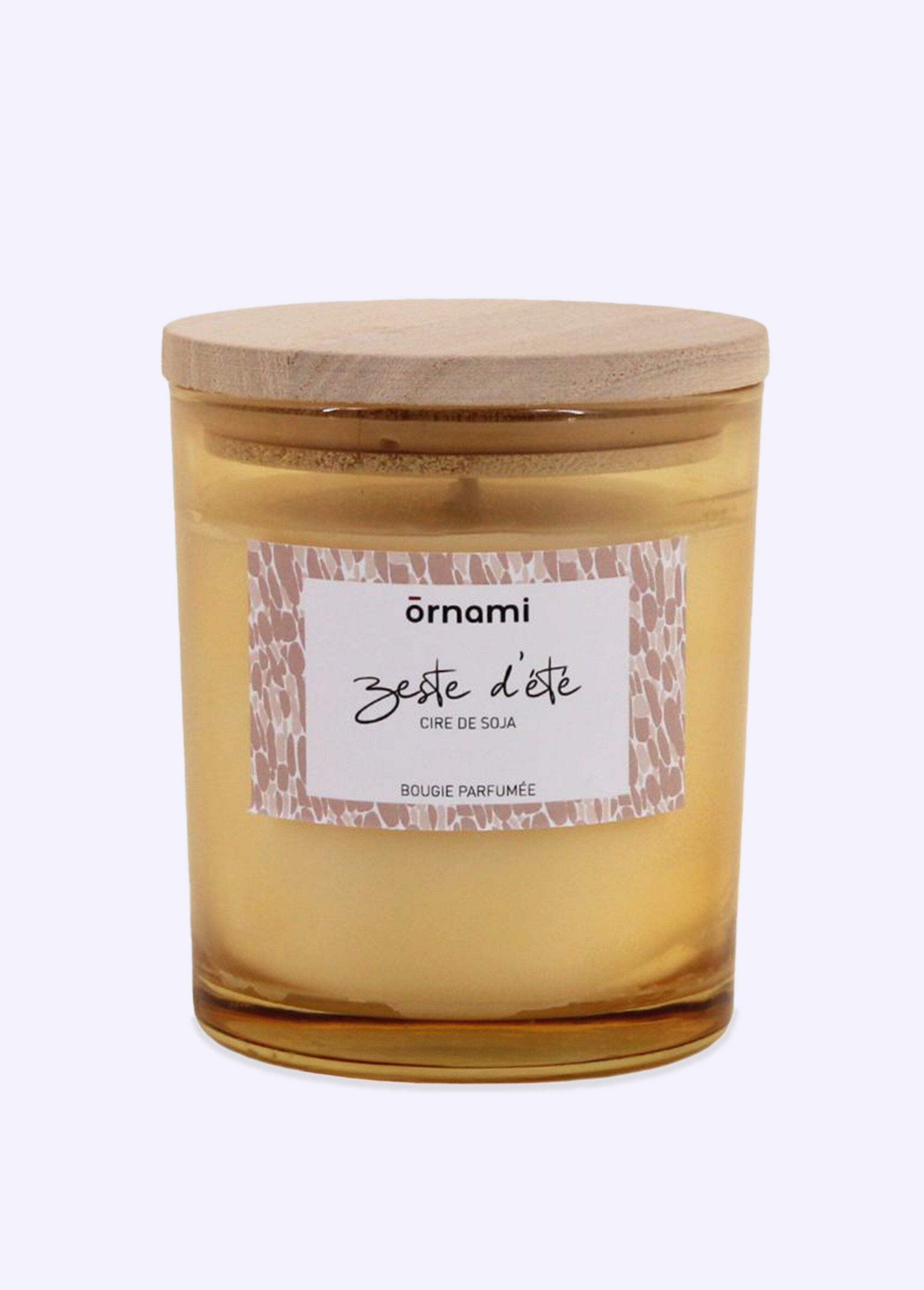 Bougie parfumée pot verre + couvercle Jaune NOR-27604 FA1