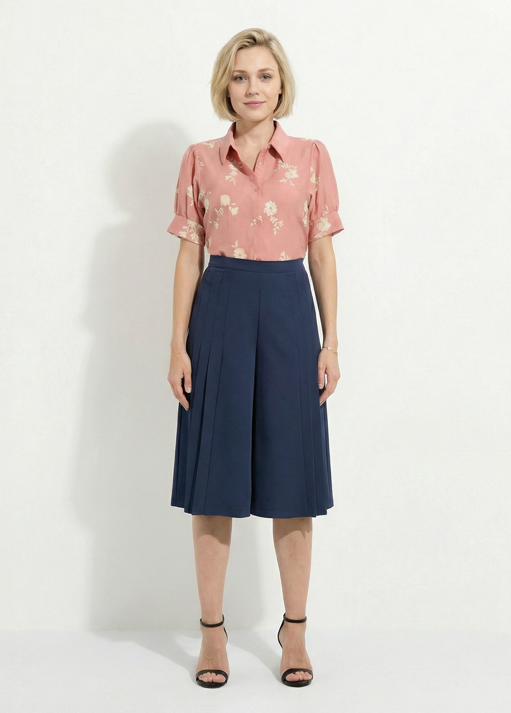 Chemisier brodé manches bouffantes Femme Rose CORIELLE SF1