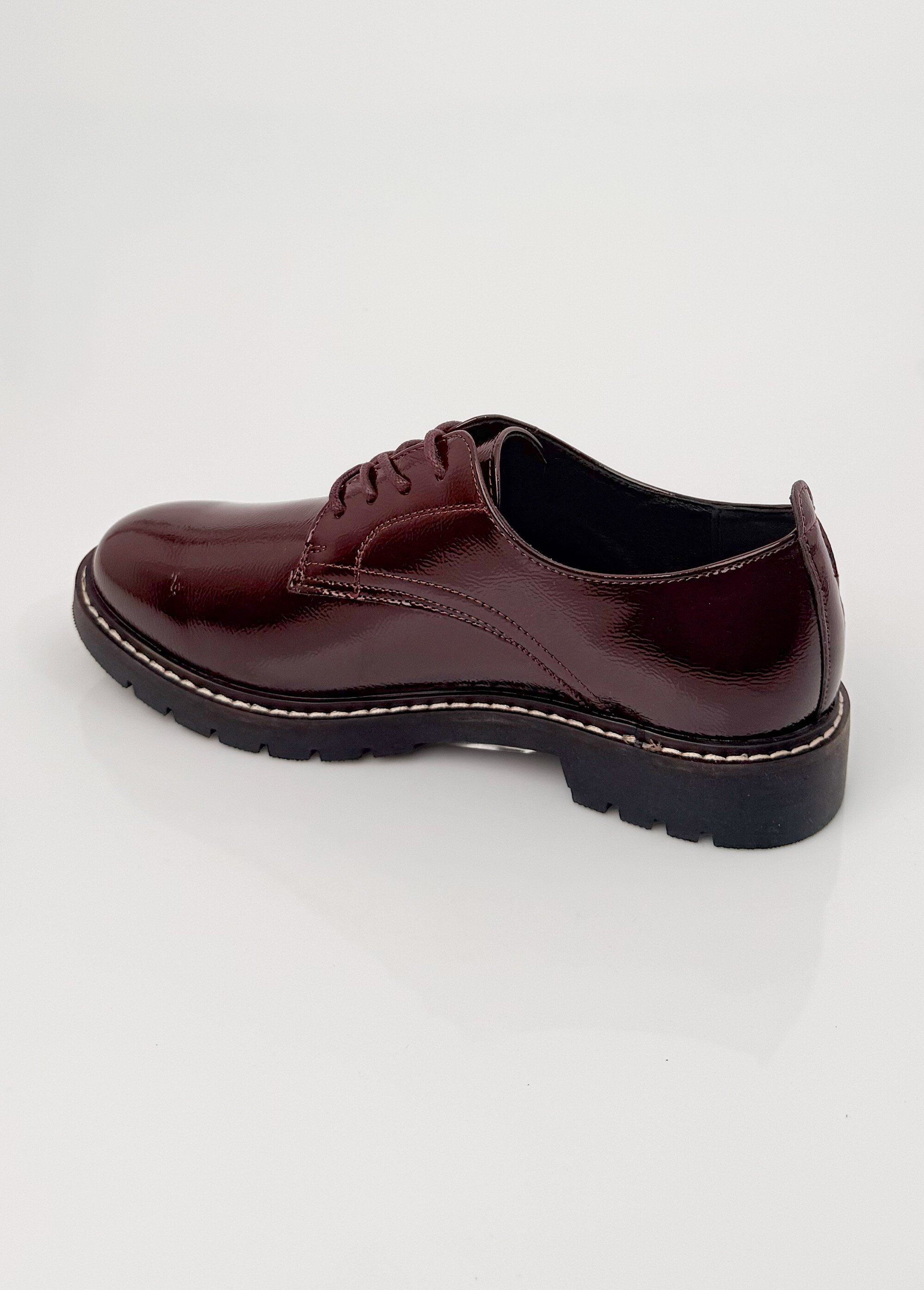 Derbies vernis tendance à lacets Femme Rouge JPTDF-5310 DO1