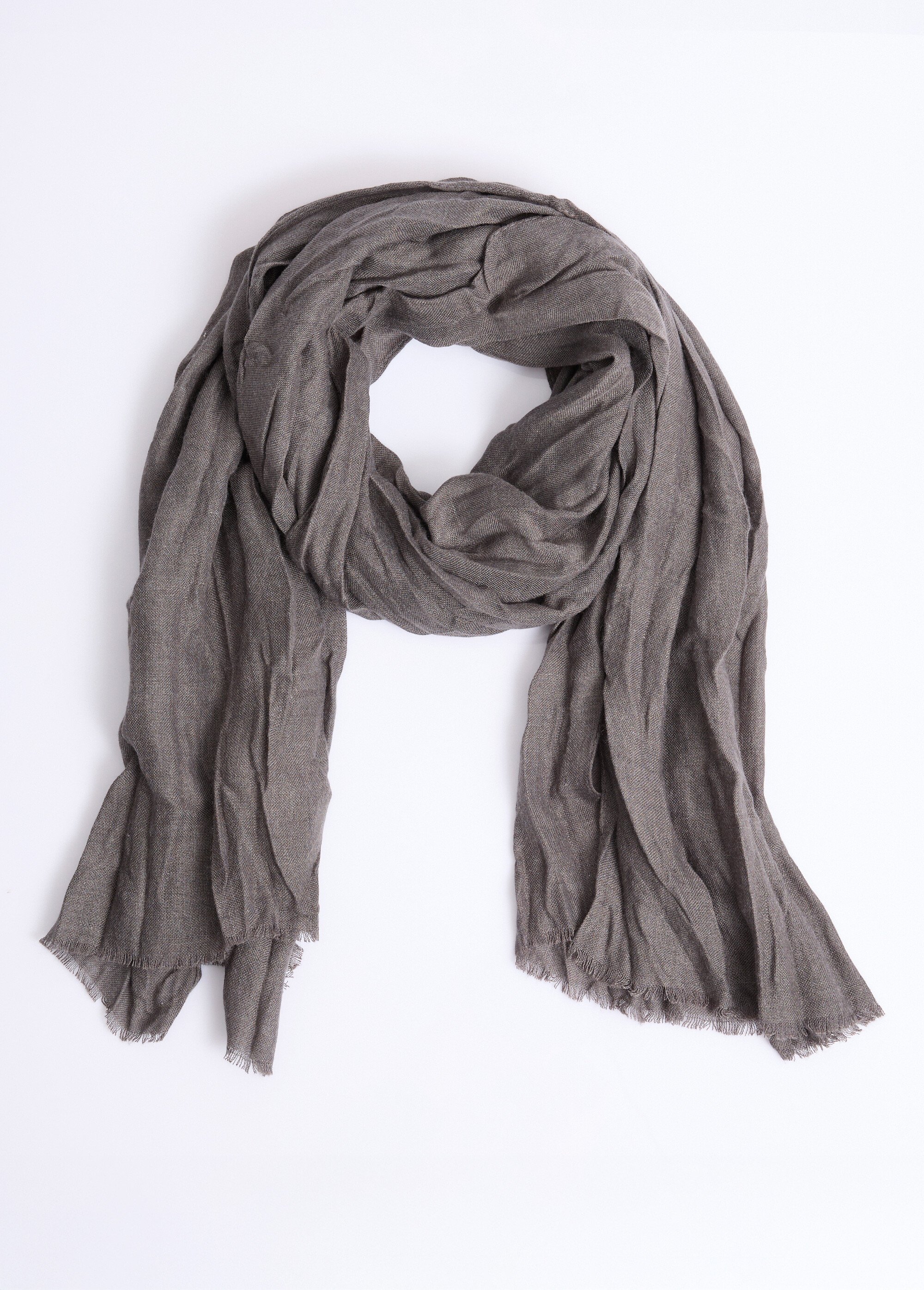 Foulard type chèche avec petites franges Homme Gris NES180SFMW2204 DE1
