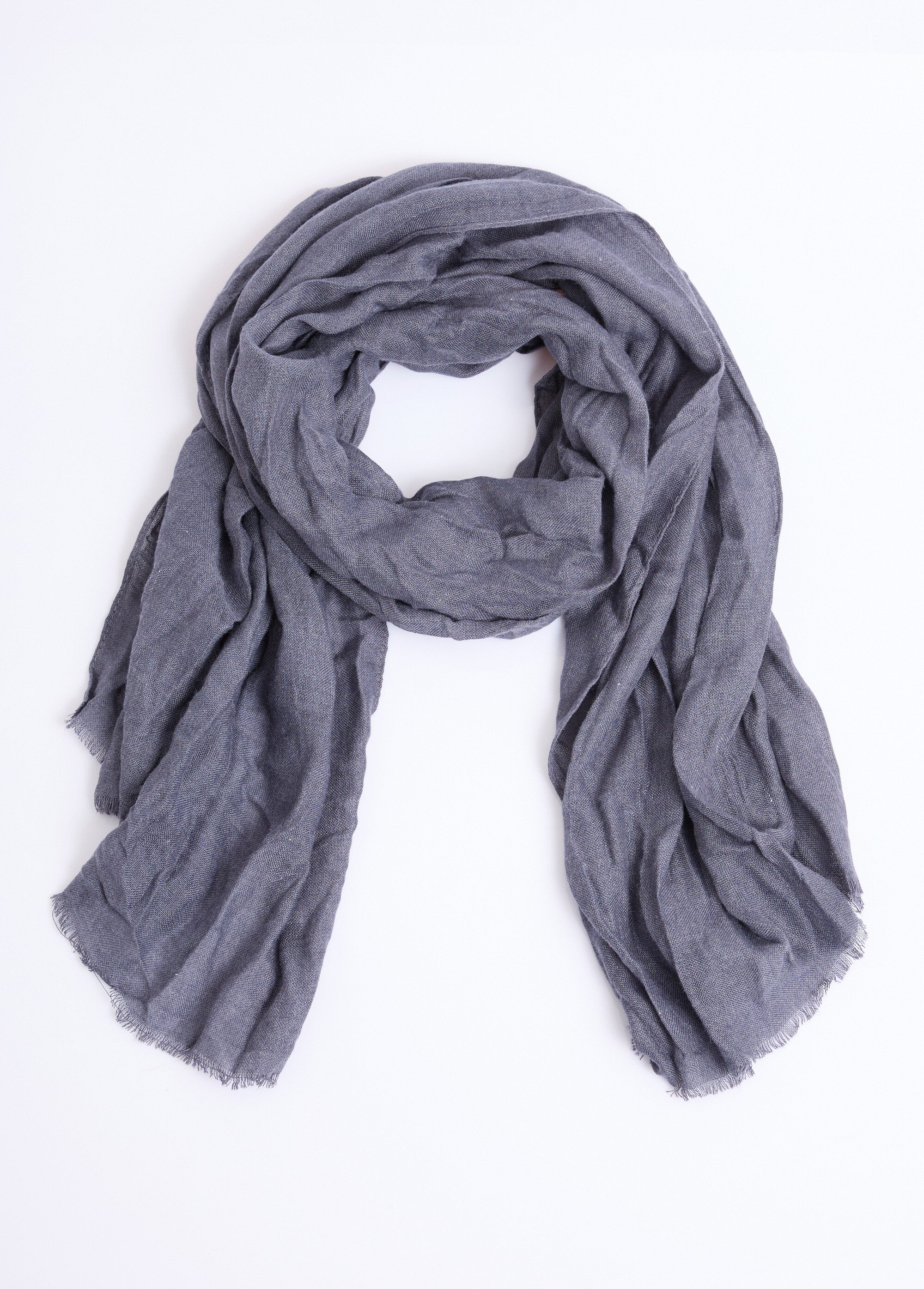 Foulard type chèche avec petites franges Homme Bleu NES180SFMW2204 DE1