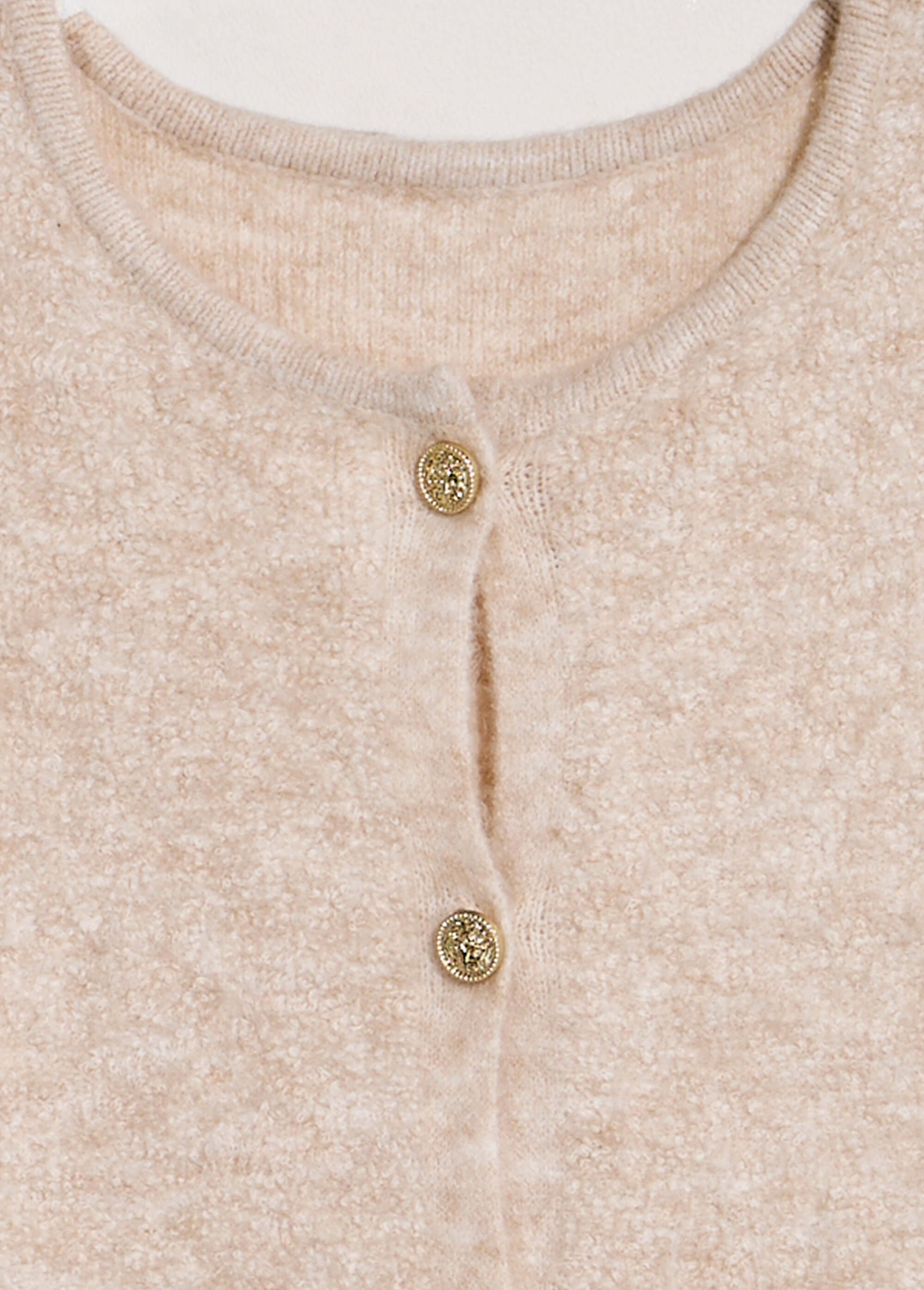 Gilet sans manches boutons dorés maille bouclette