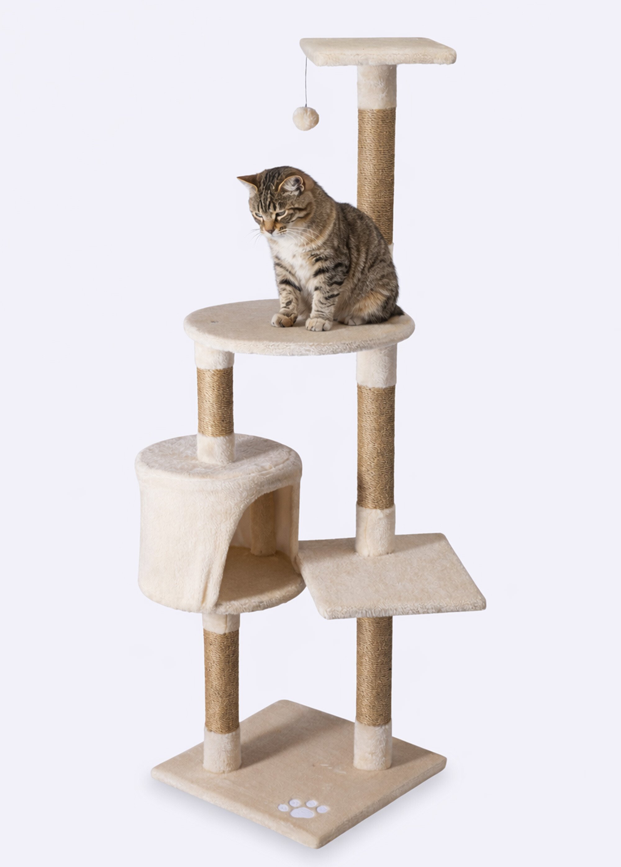 Grand arbre à chat avec griffoirs BEIGE KP-485600230 SI1