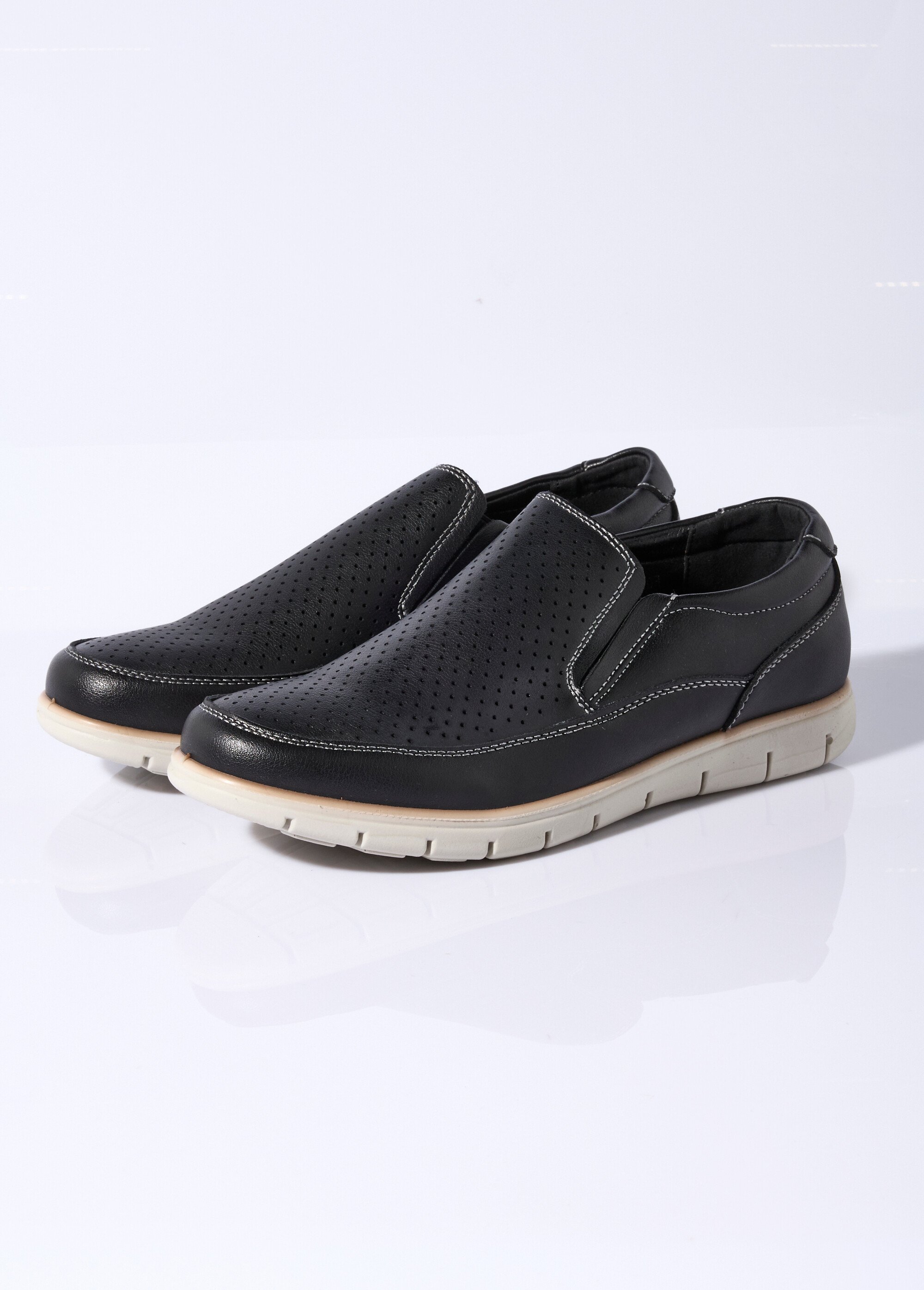 Mocassins perforés avec élastiques côté