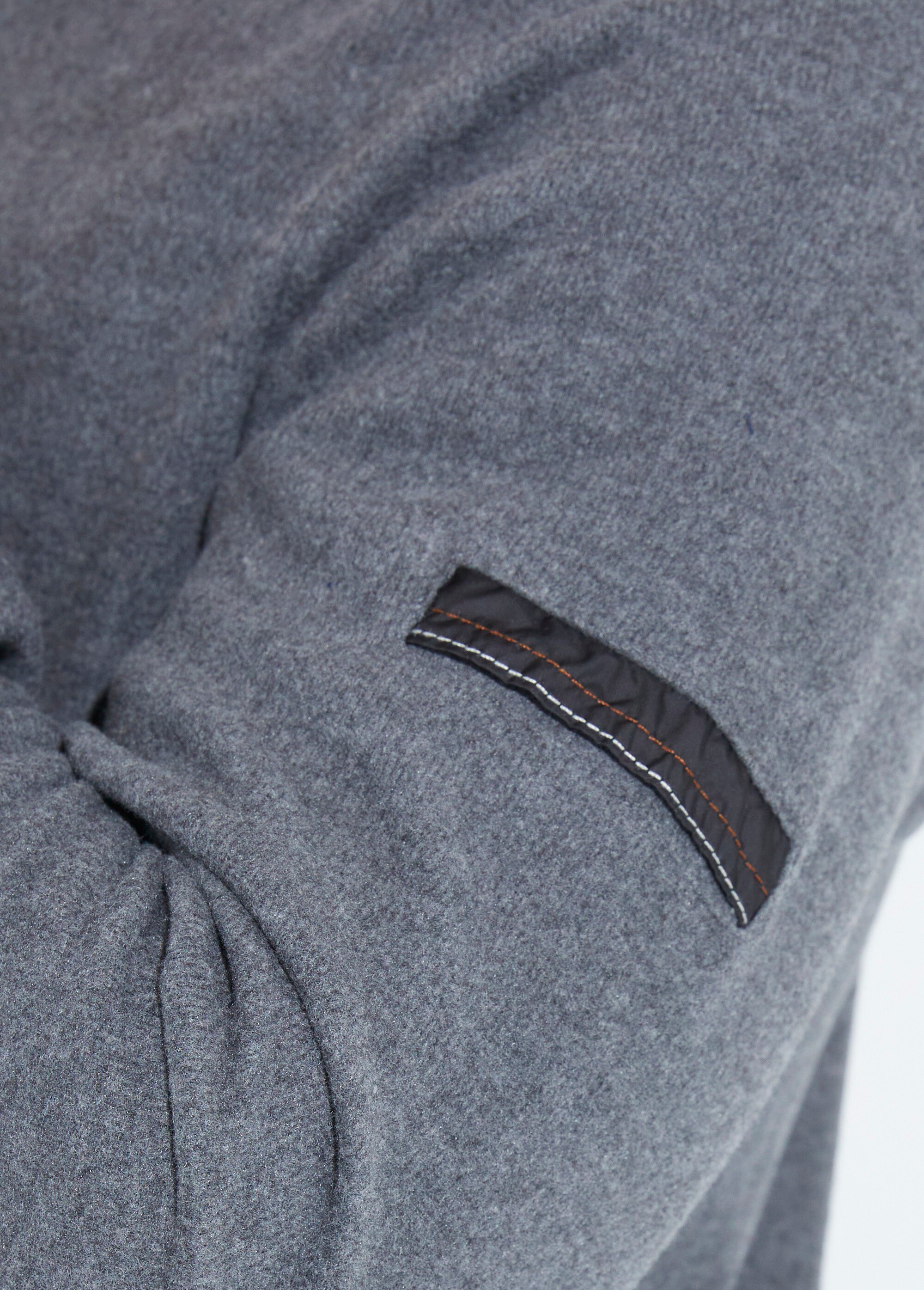 Pull avec col zippé et détails bimatière Homme Gris STI22920 DE2