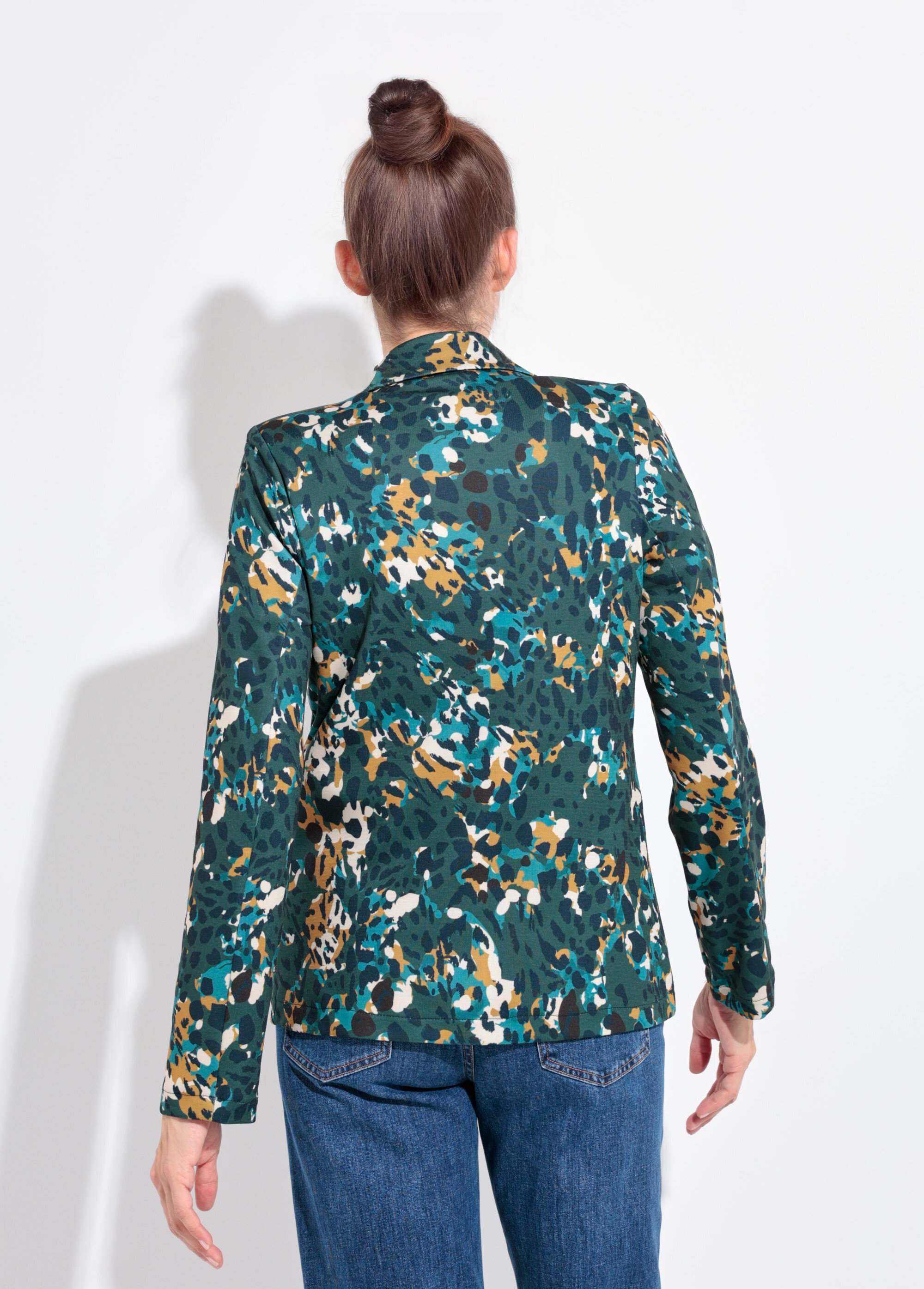 Veste motif arty avec bouton bijou métal Femme CANARD ET JAUNE SJ-VECAMOCO DO1