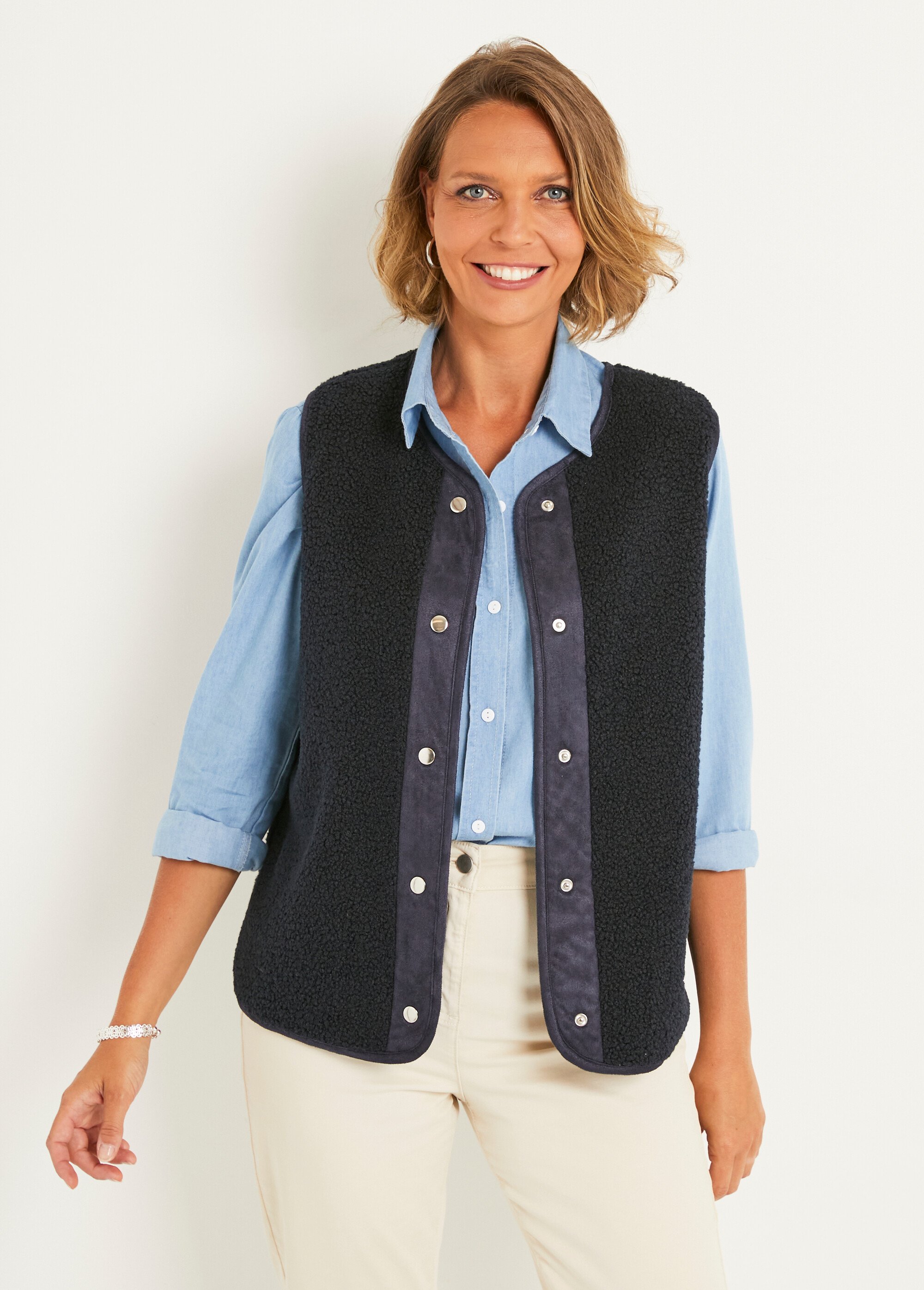 Veste sans manches tout douce en sherpa