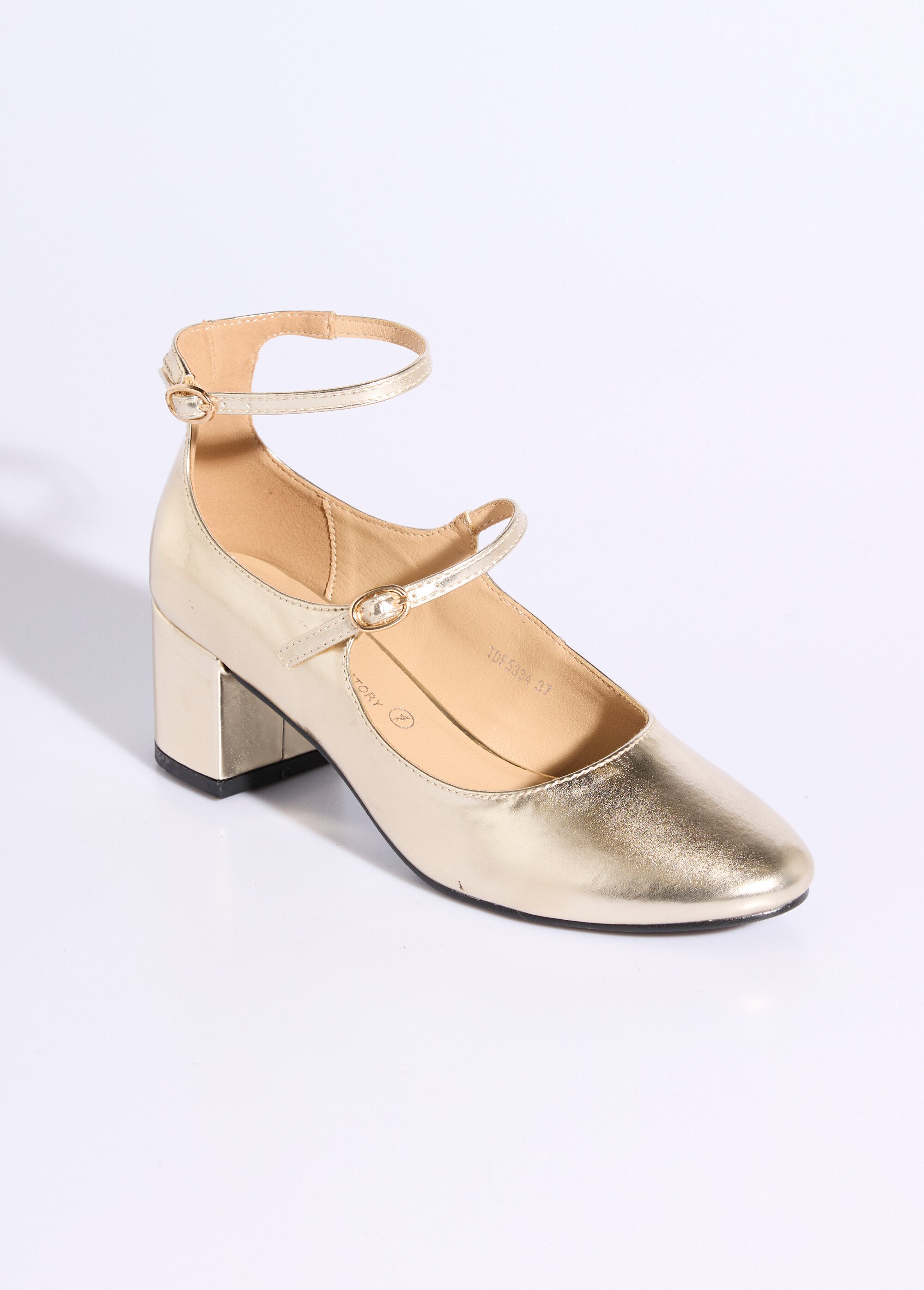 Babies à talon bout rond, brides fines