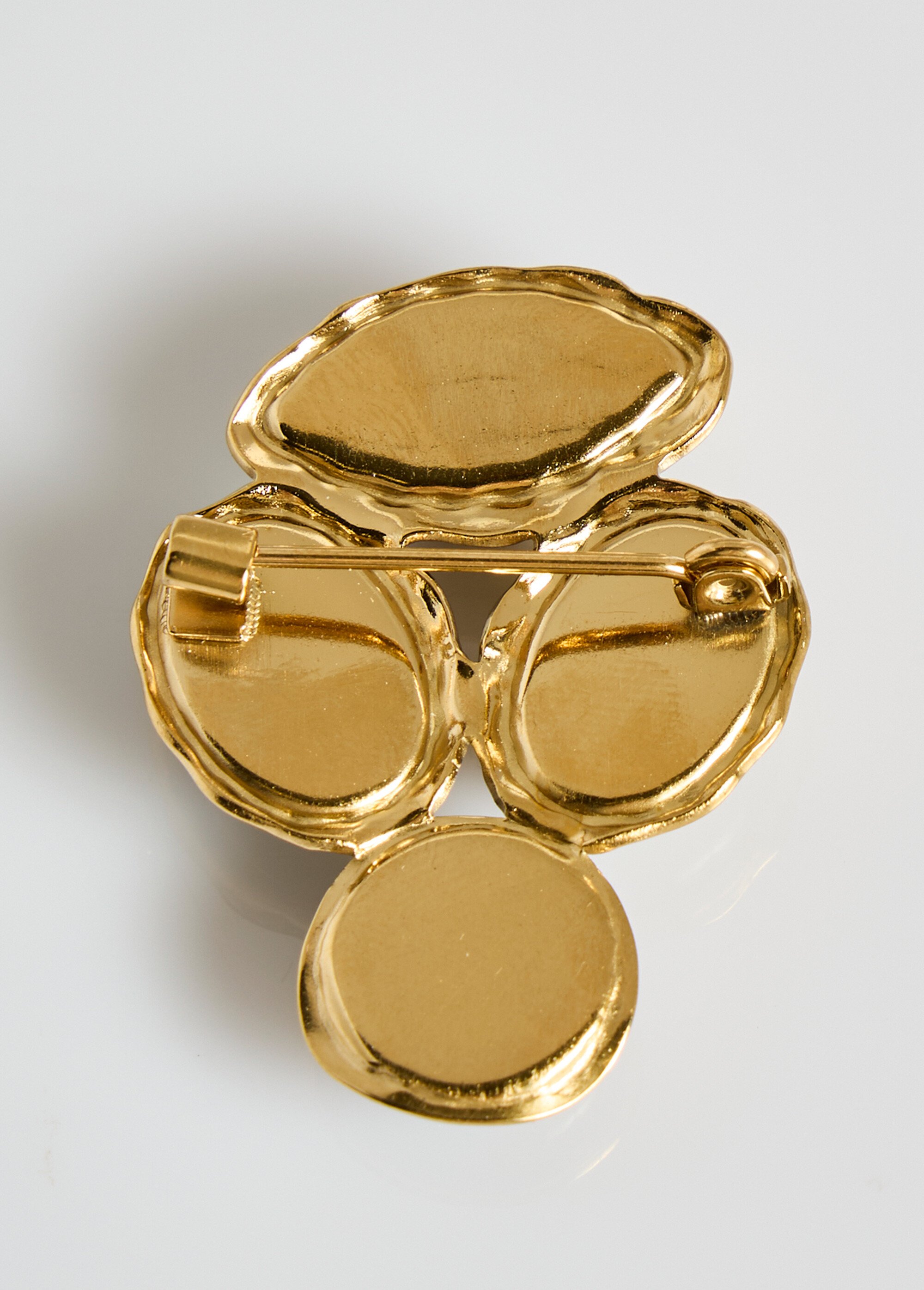 Broche acier inox avec cabochons résine Vert MILM25GZ22 DO1