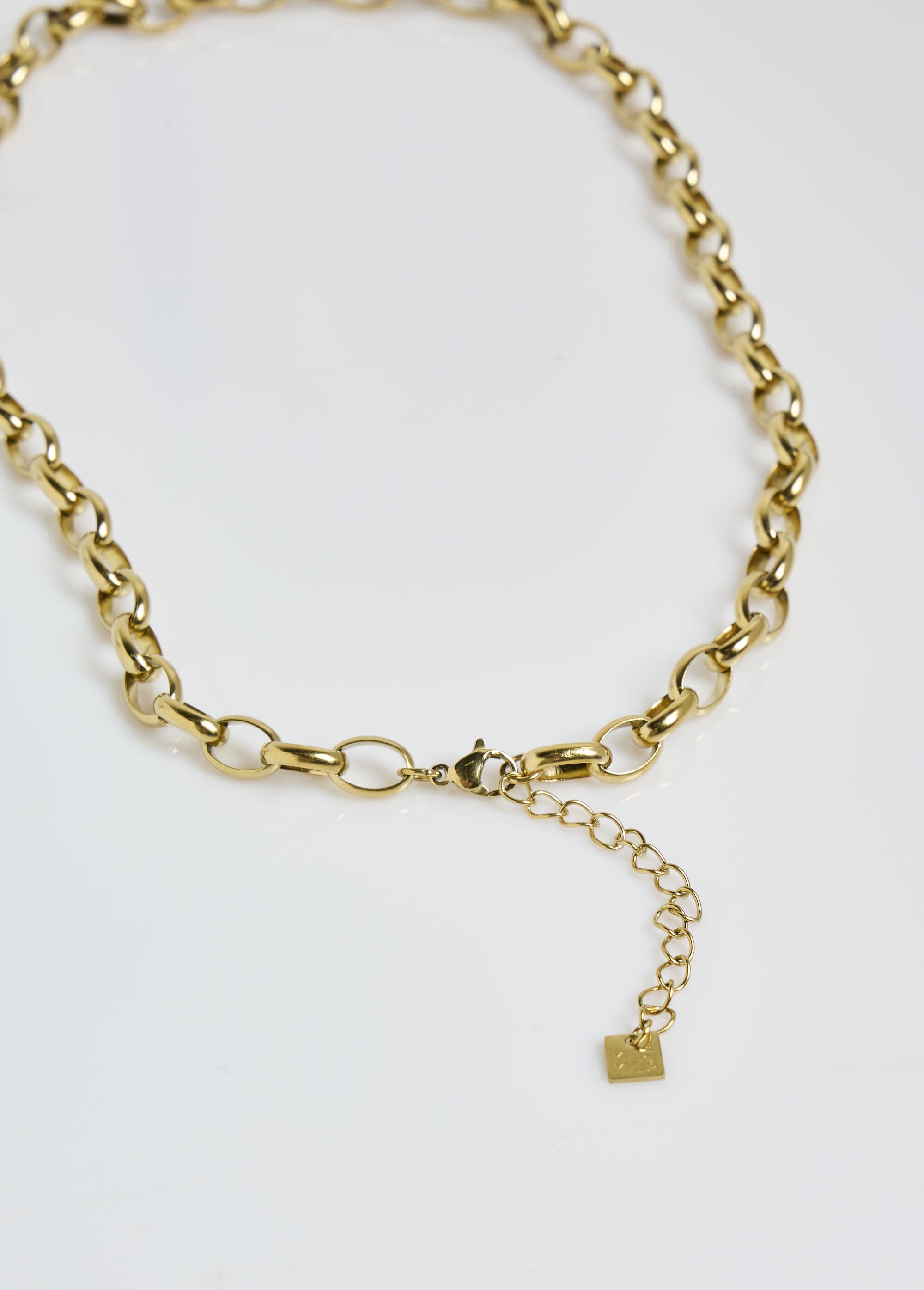 Collier acier inox, maille forçat ovale Doré MILM25HN03 DE2