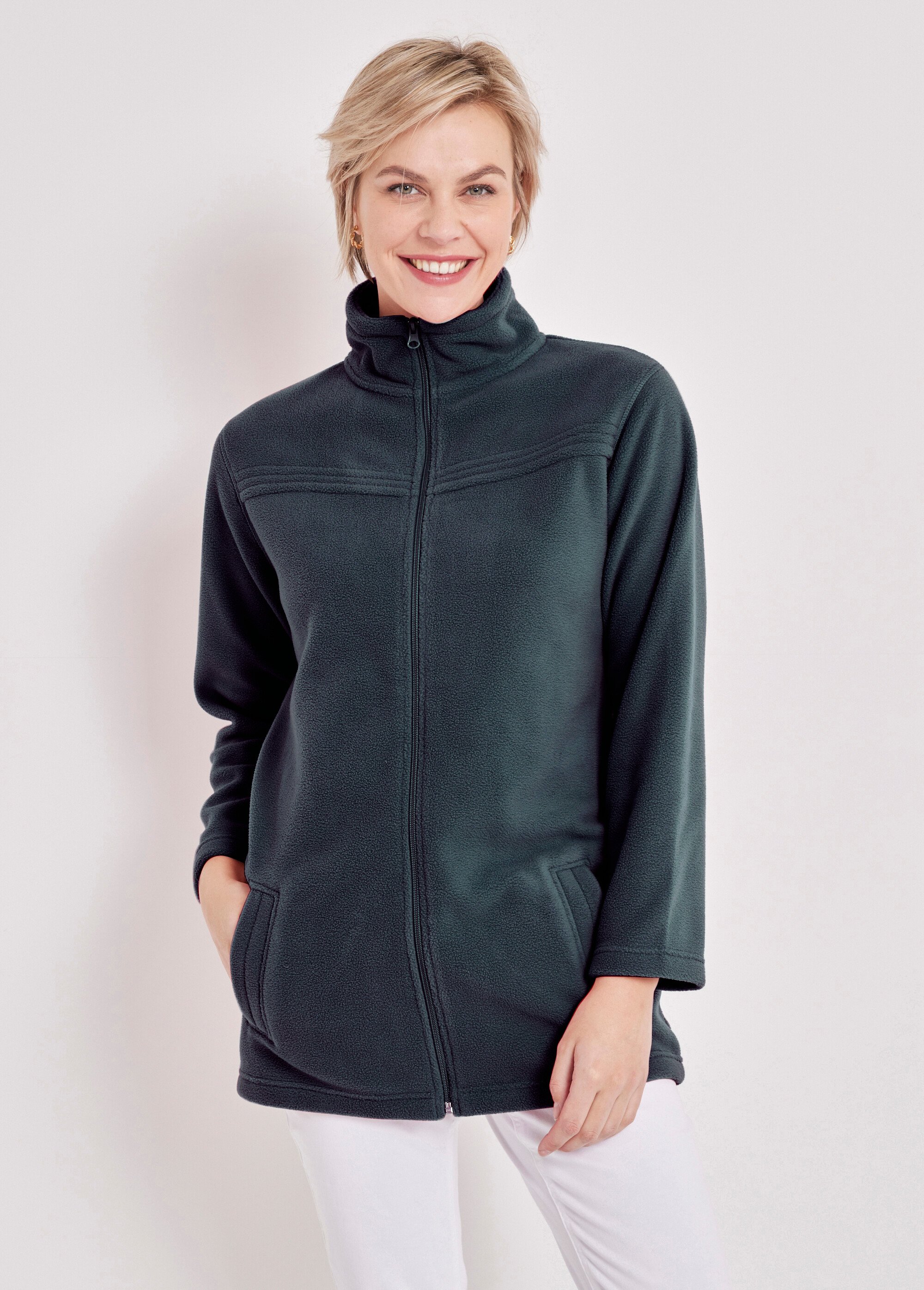 Blouson zippé manches longues polaire