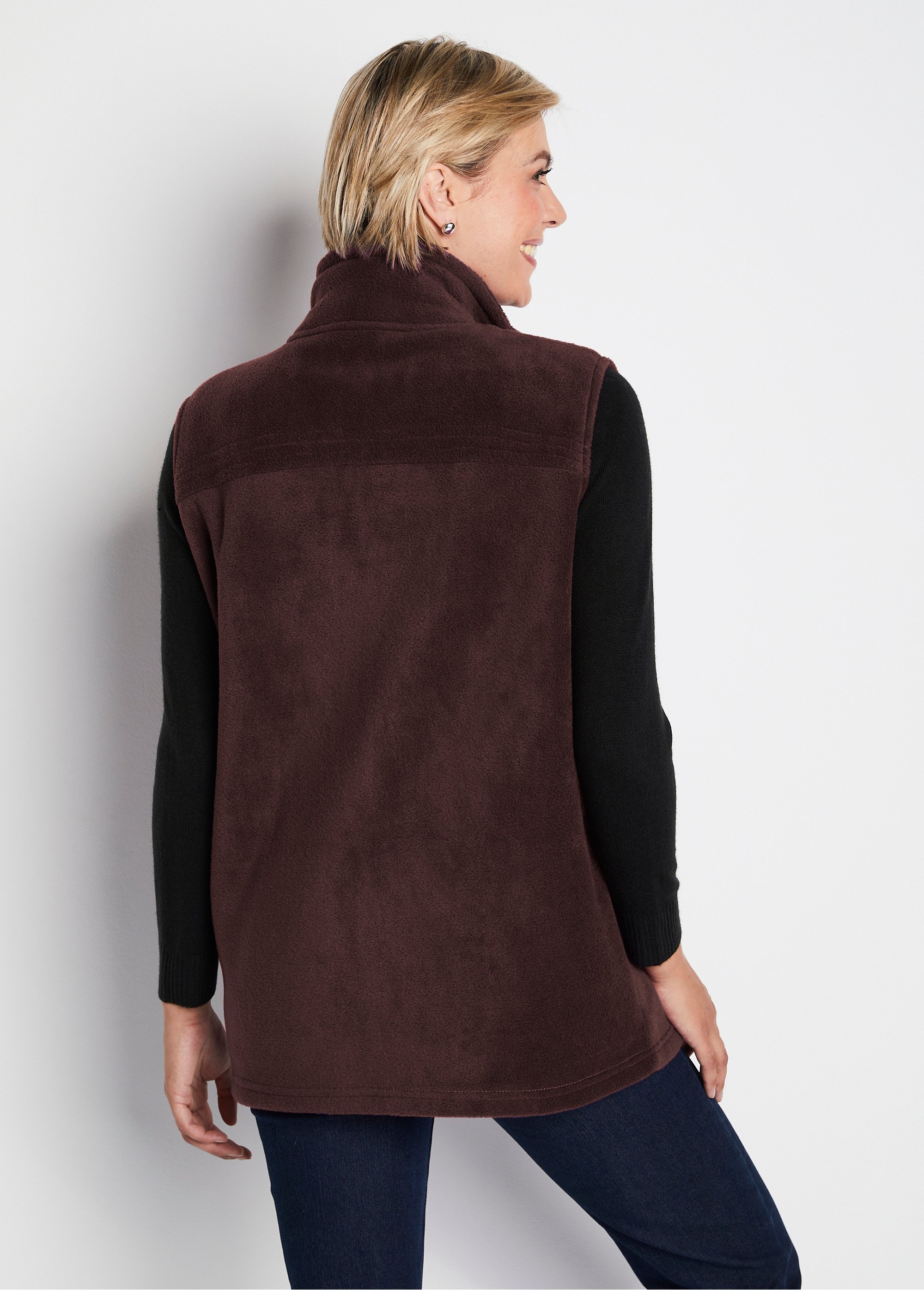 Blouson zippé sans manches polaire