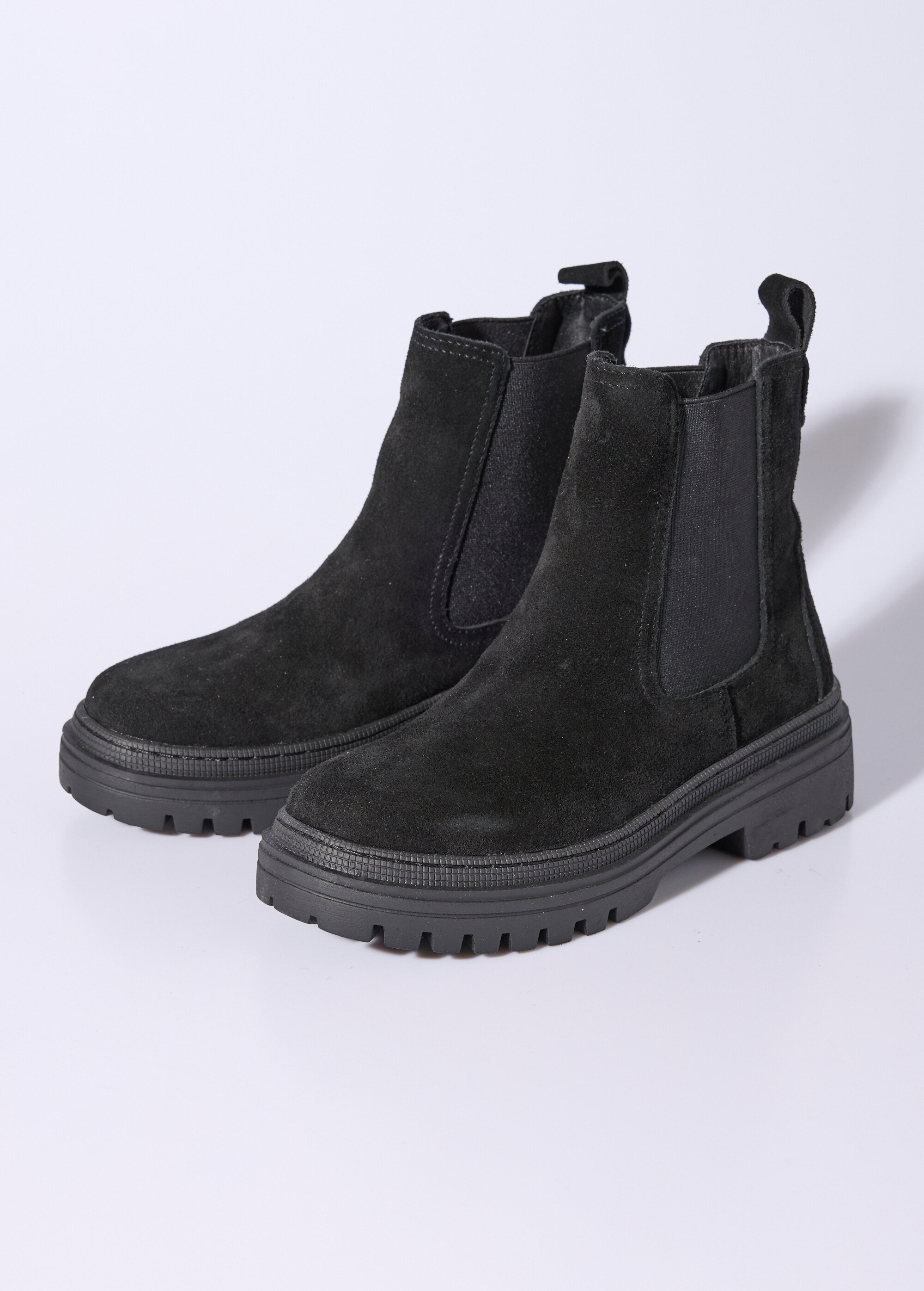 Boots Chelsea compensées et montantes Femme Noir JPAL-1117 DE1