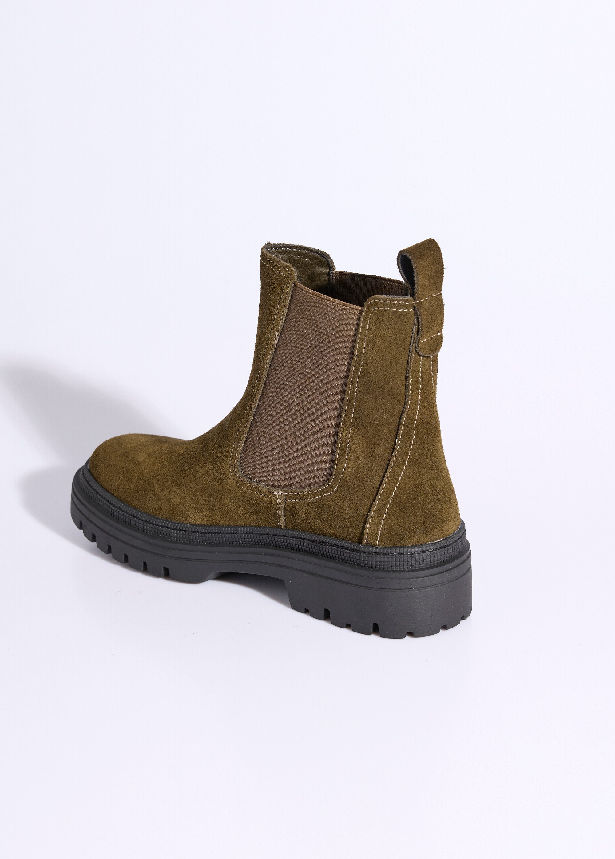 Boots Chelsea compensées et montantes Femme Vert JPAL-1117 DO1