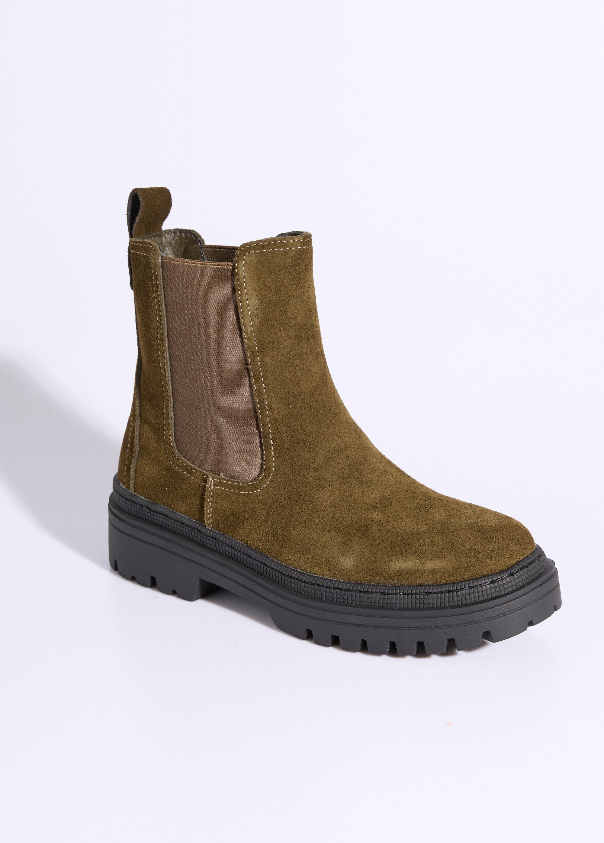 Boots Chelsea compensées et montantes Femme Vert JPAL-1117 FA1