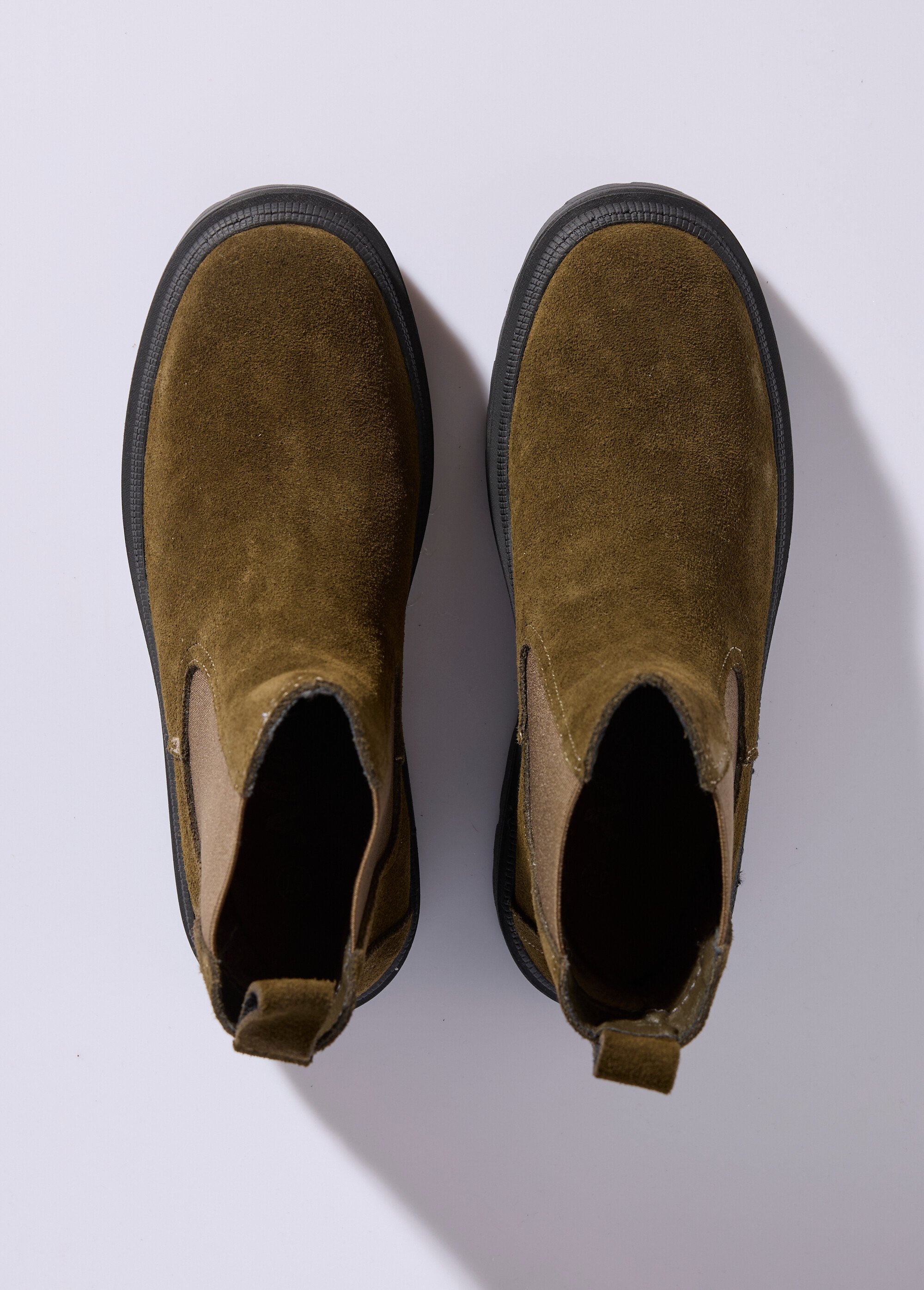 Boots Chelsea compensées et montantes Femme Vert JPAL-1117 OV1