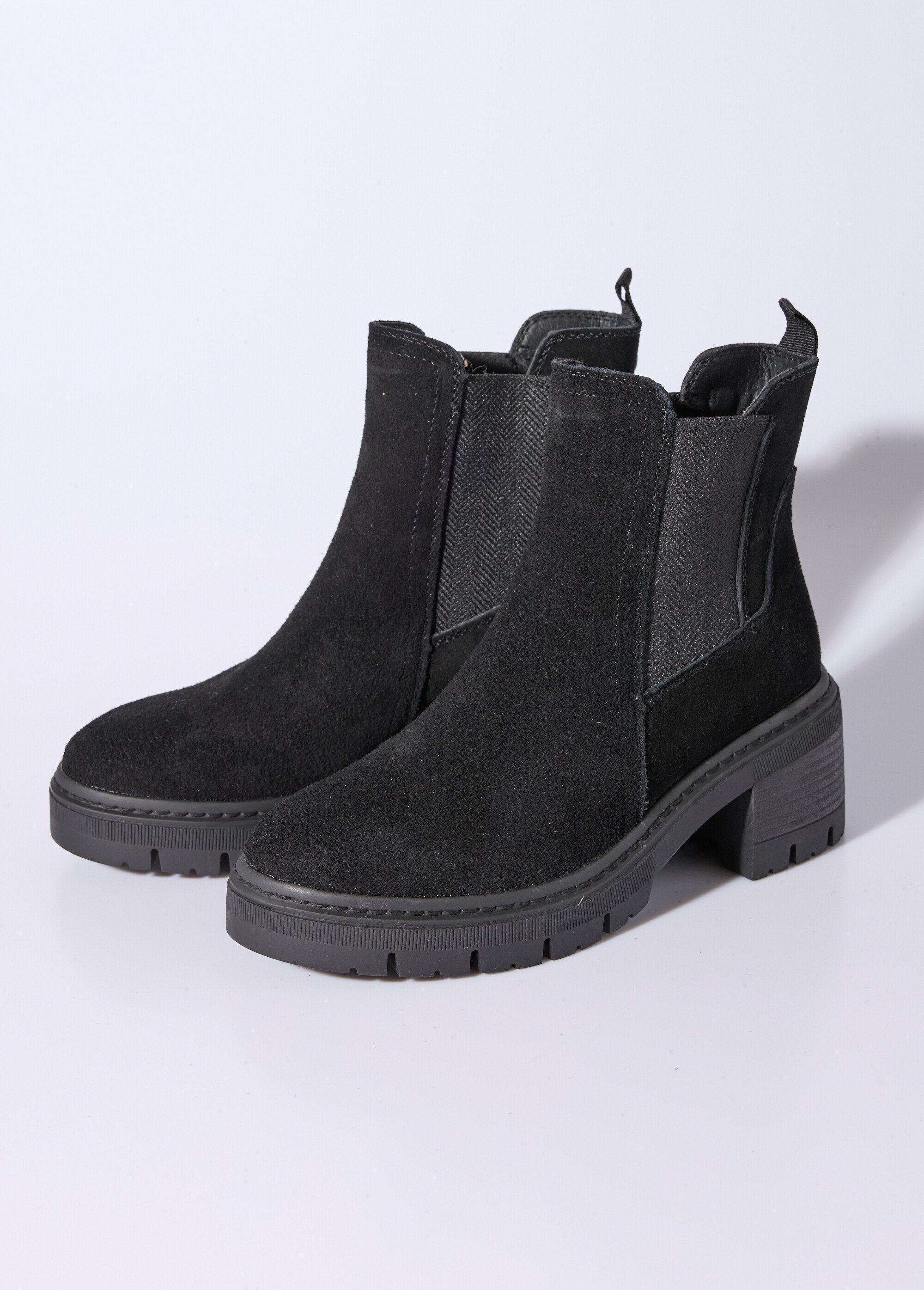 Boots Chelsea élastique fantaisie Femme Noir JPAL-1116 DE1