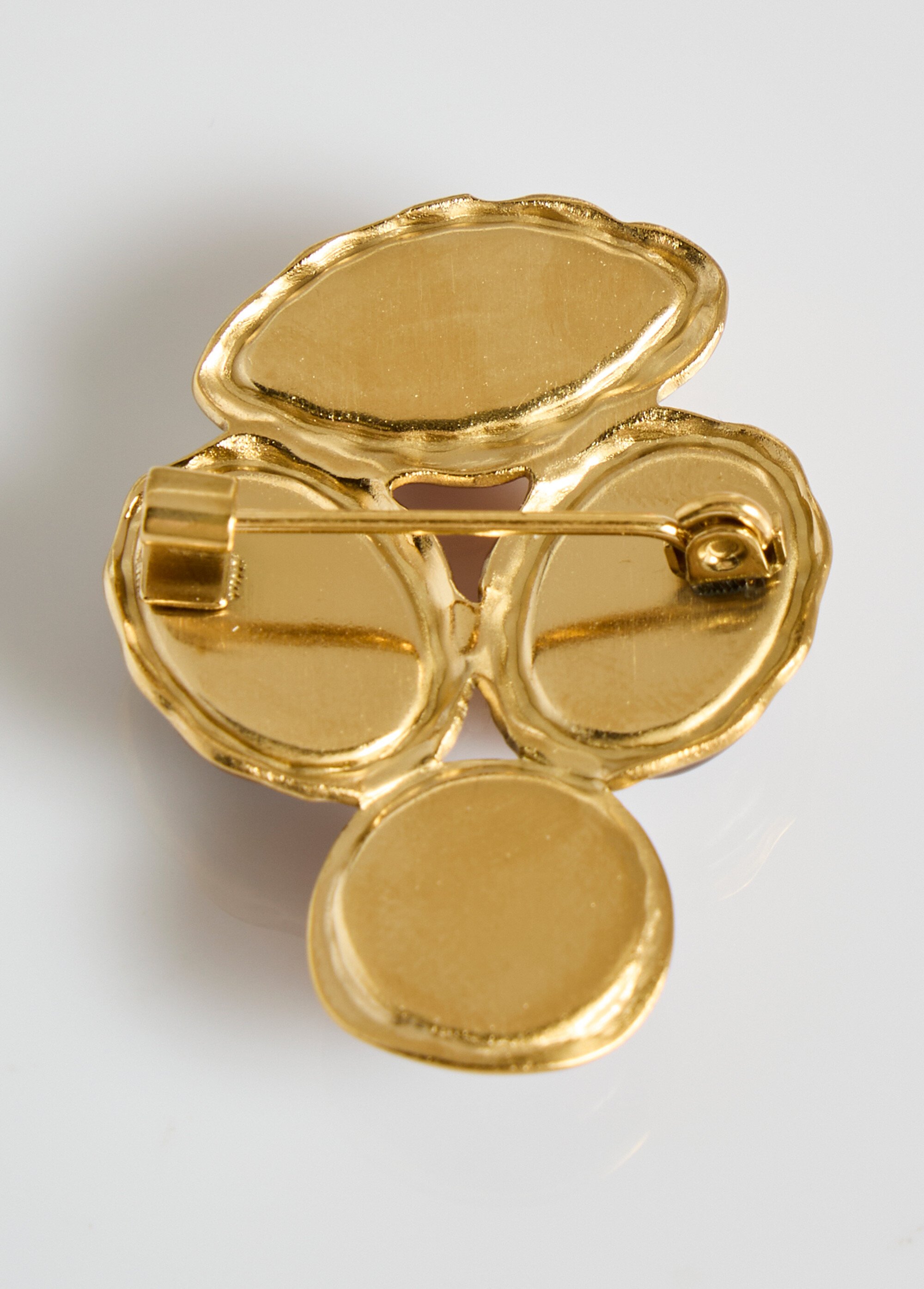 Broche acier inox avec cabochons résine