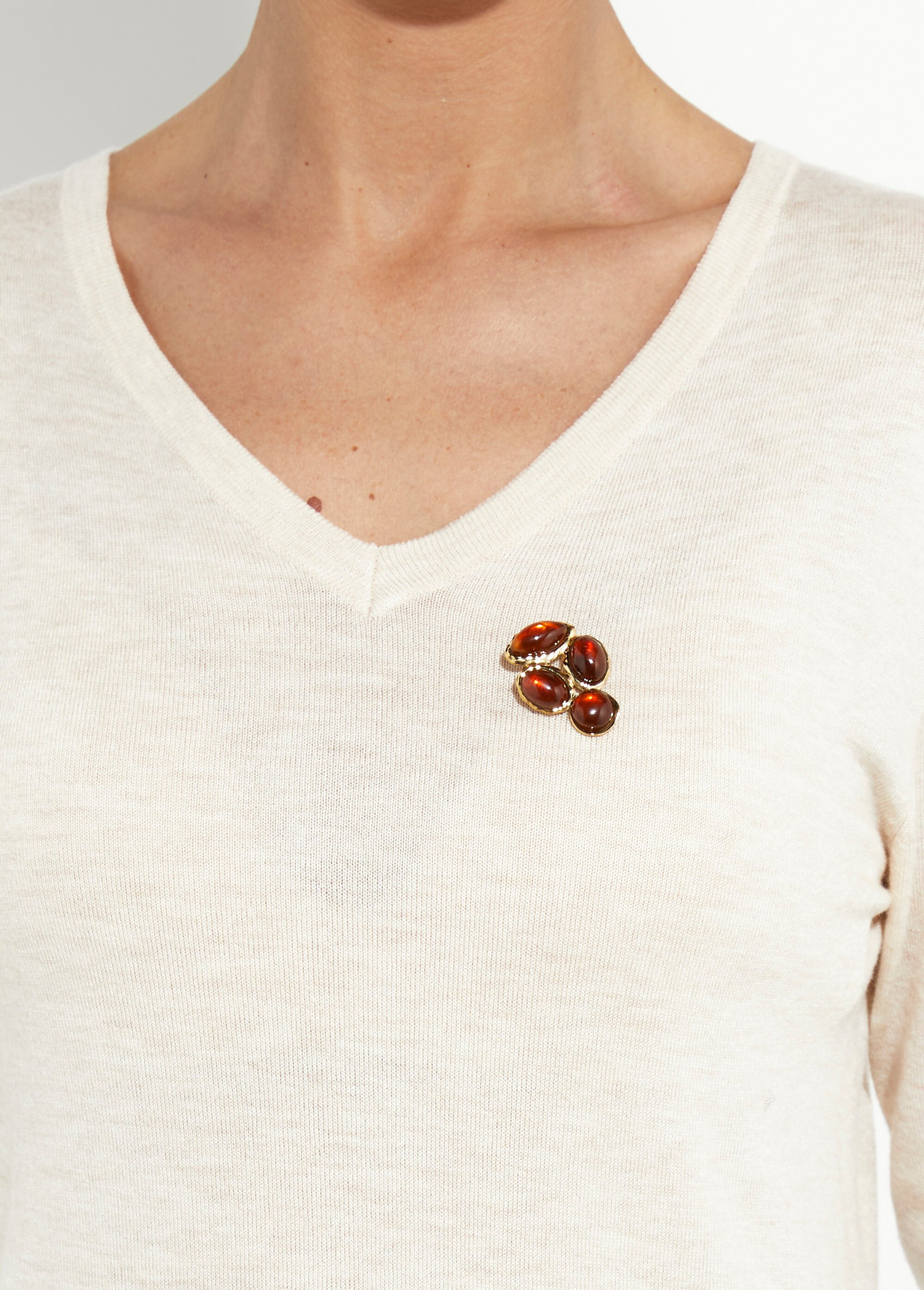 Broche acier inox avec cabochons résine