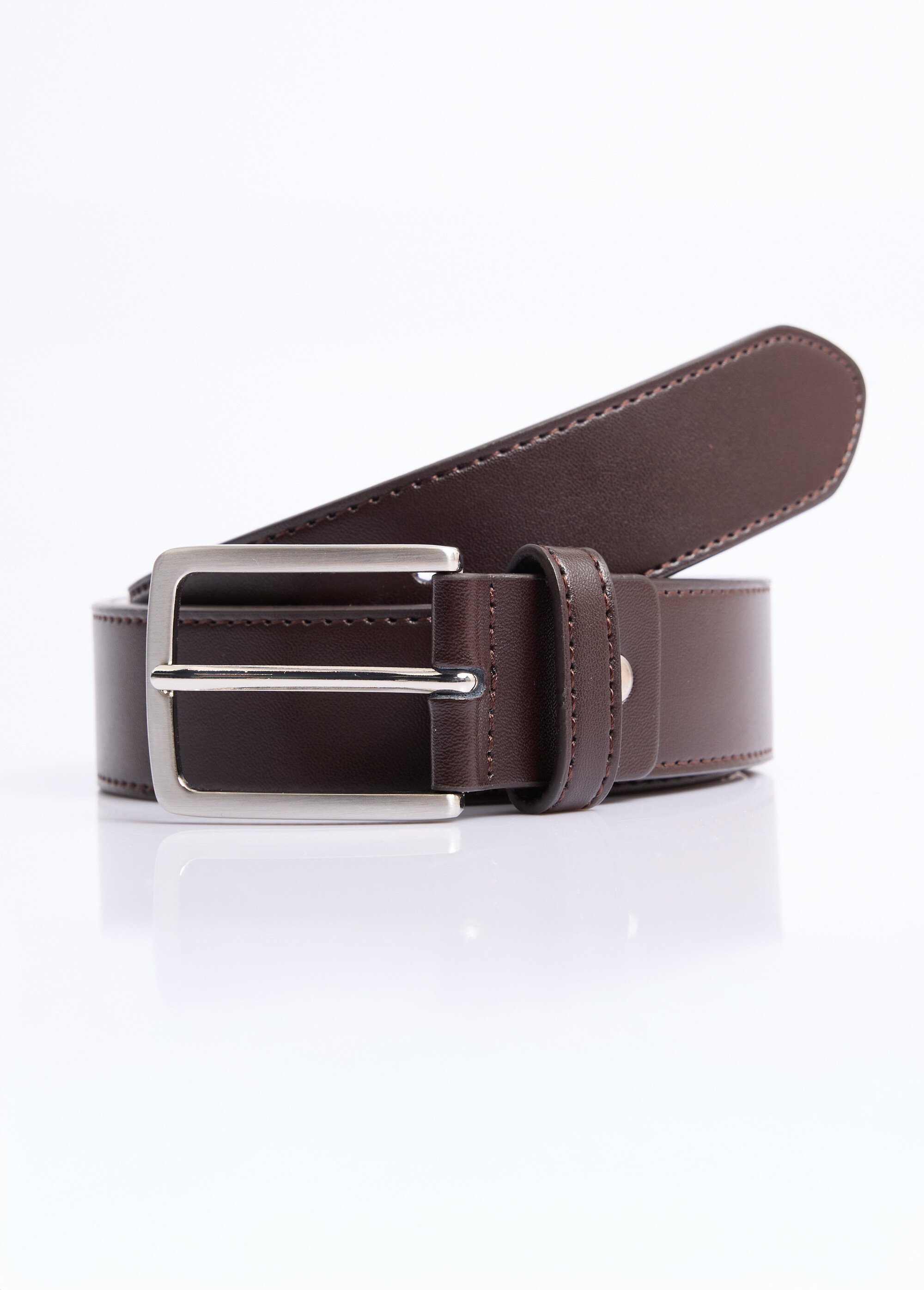 Ceinture cuir véritable, boucle métal Homme Marron NES203MBLT2303 DE1