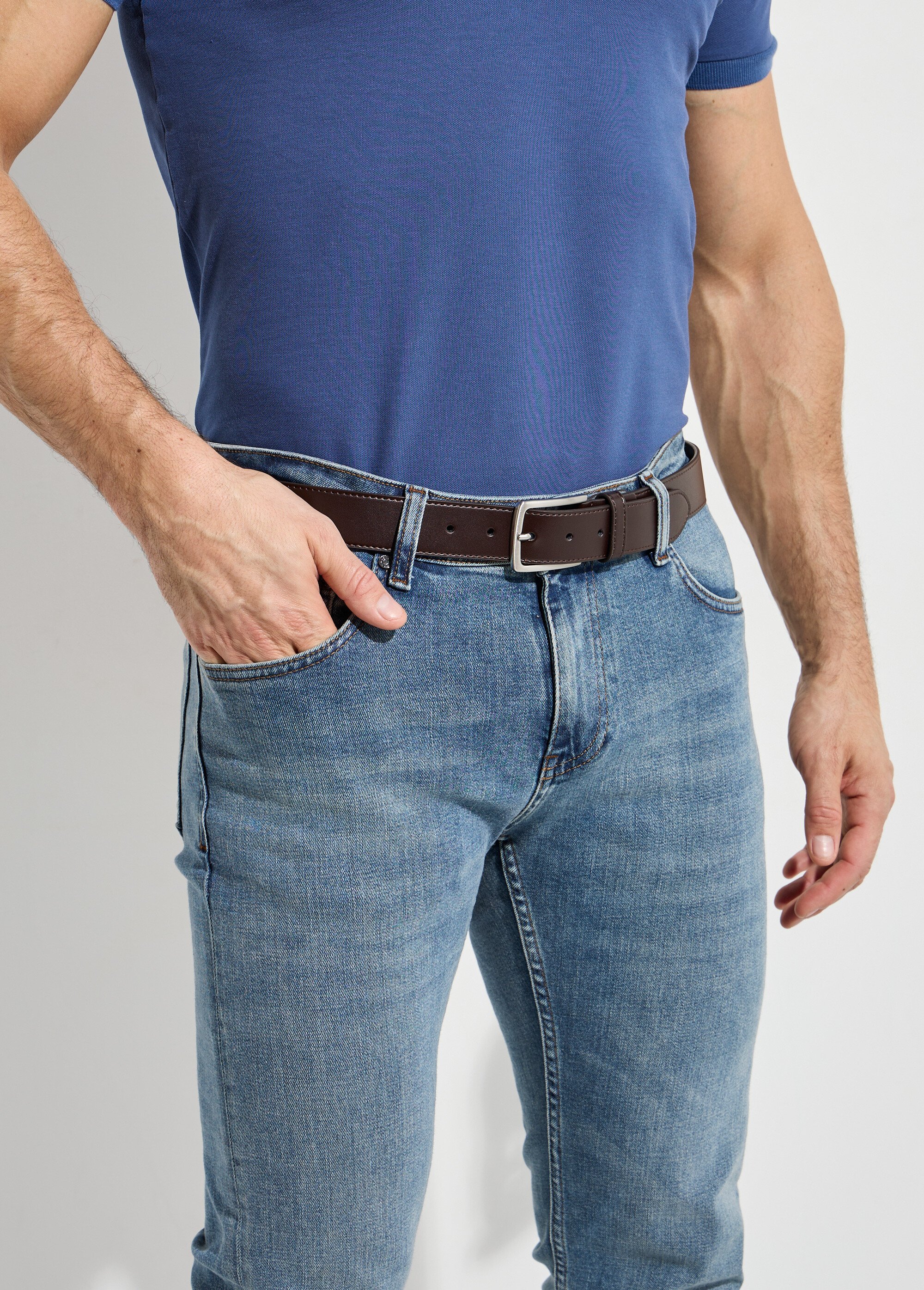 Ceinture cuir véritable, boucle métal