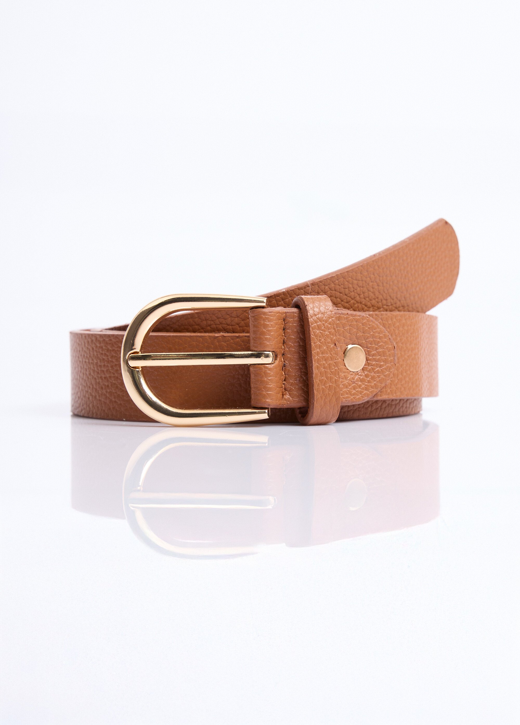 Ceinture en simili cuir aspect grainé Femme Marron NES180WBLT2407 FA1