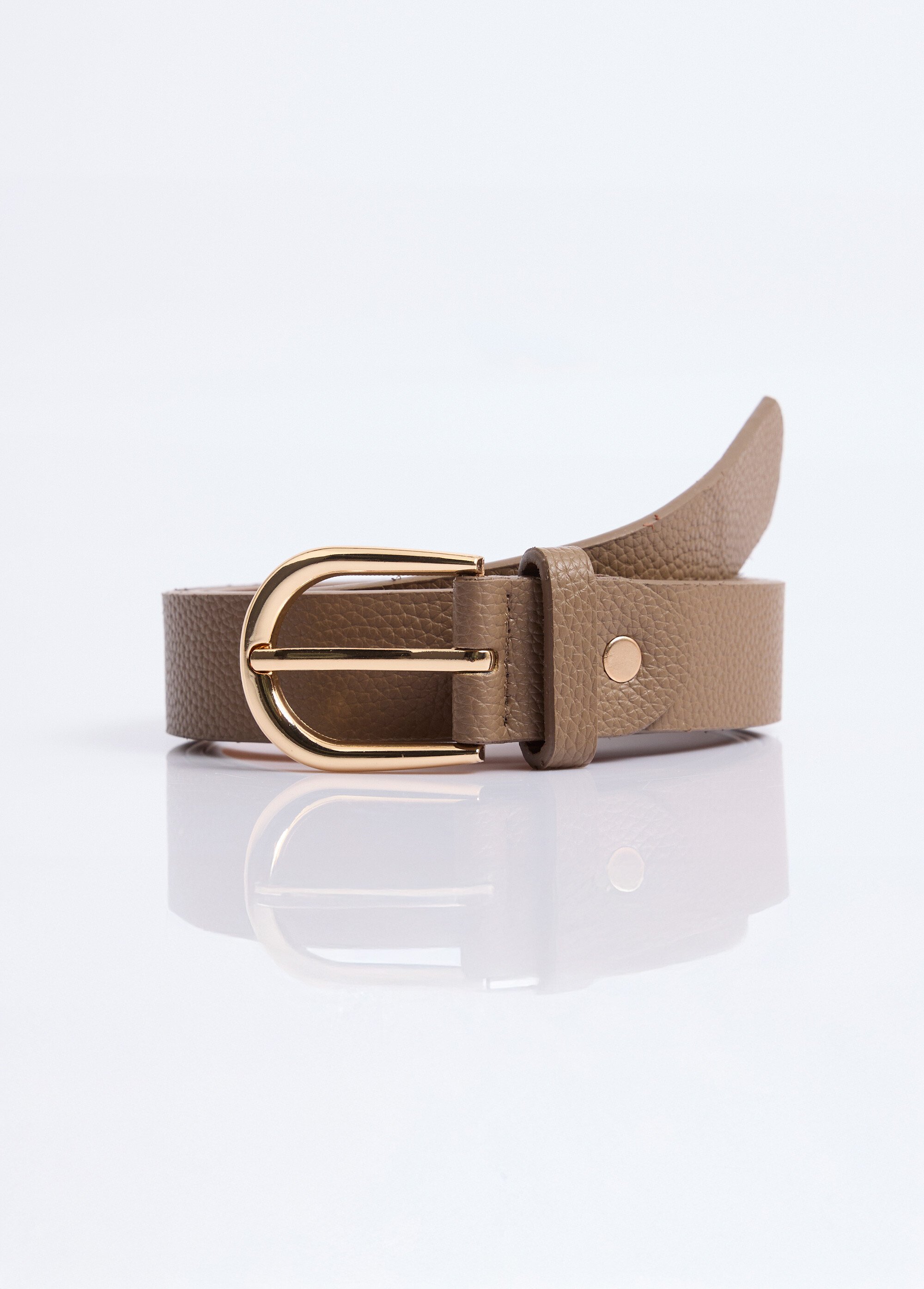 Ceinture en simili cuir aspect grainé Femme Marron NES180WBLT2407 FA1
