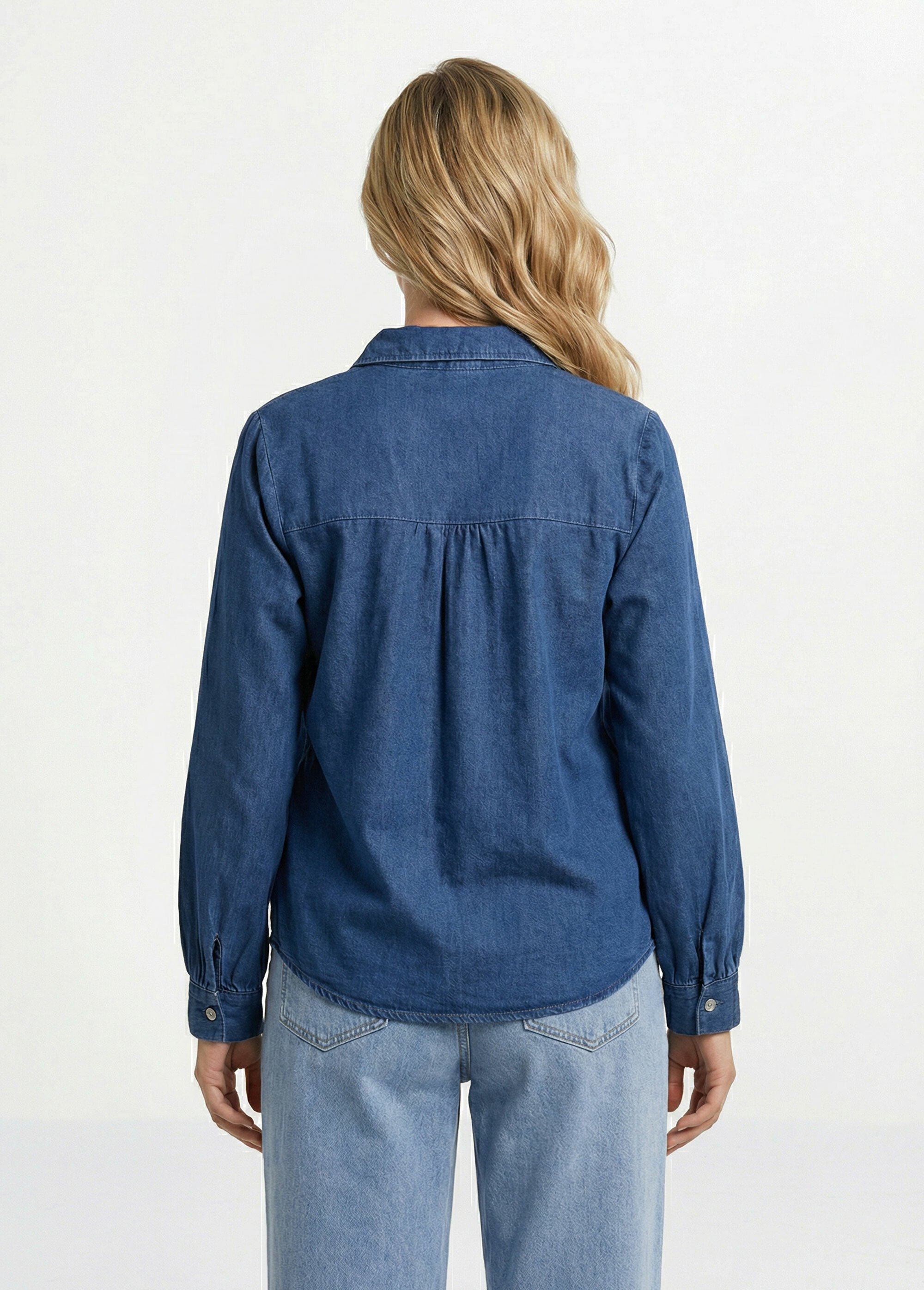 Chemise en jean bohème plissée