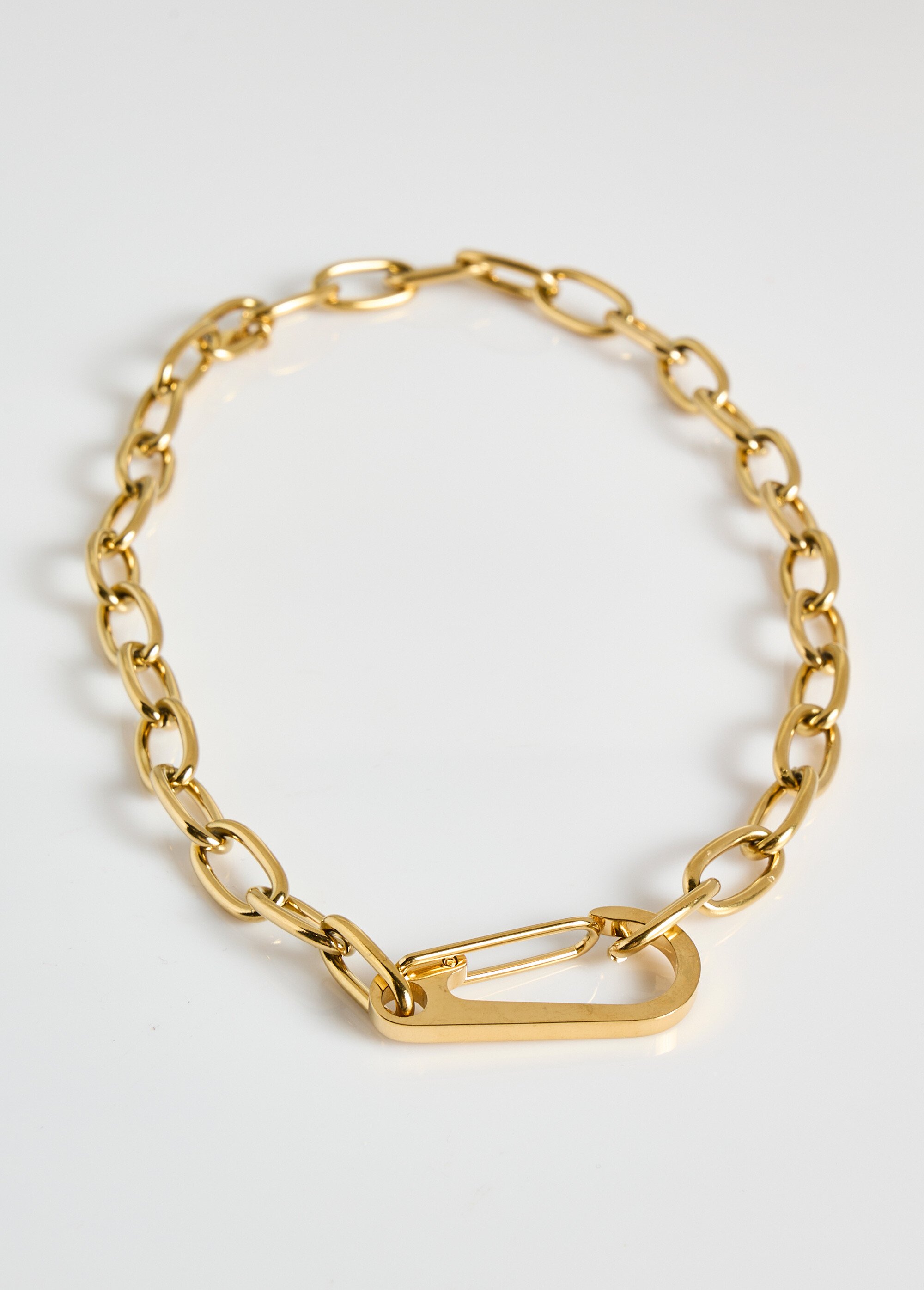 Collier gourmette inox avec mousqueton