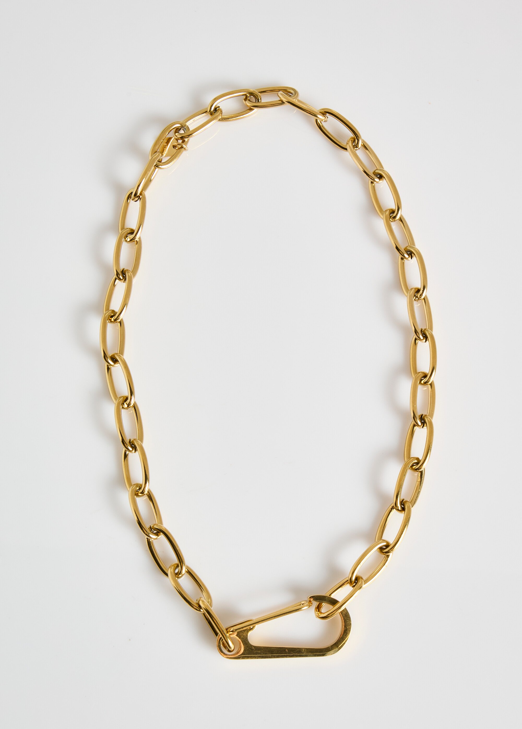 Collier gourmette inox avec mousqueton Doré MILM25GN121 DE2