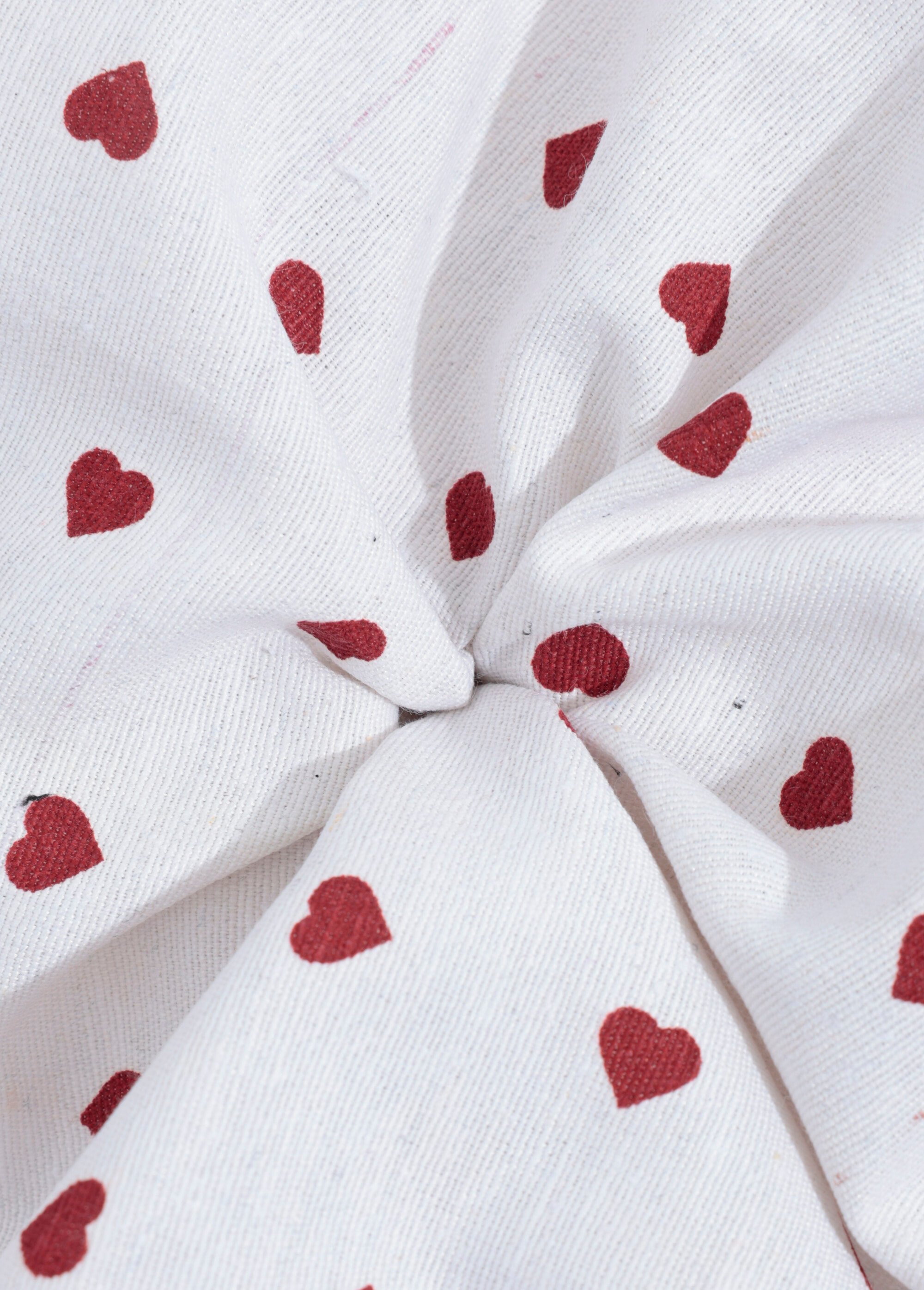 Coupon tissu déco grands coeurs ROUGE COT146271-7 FA1