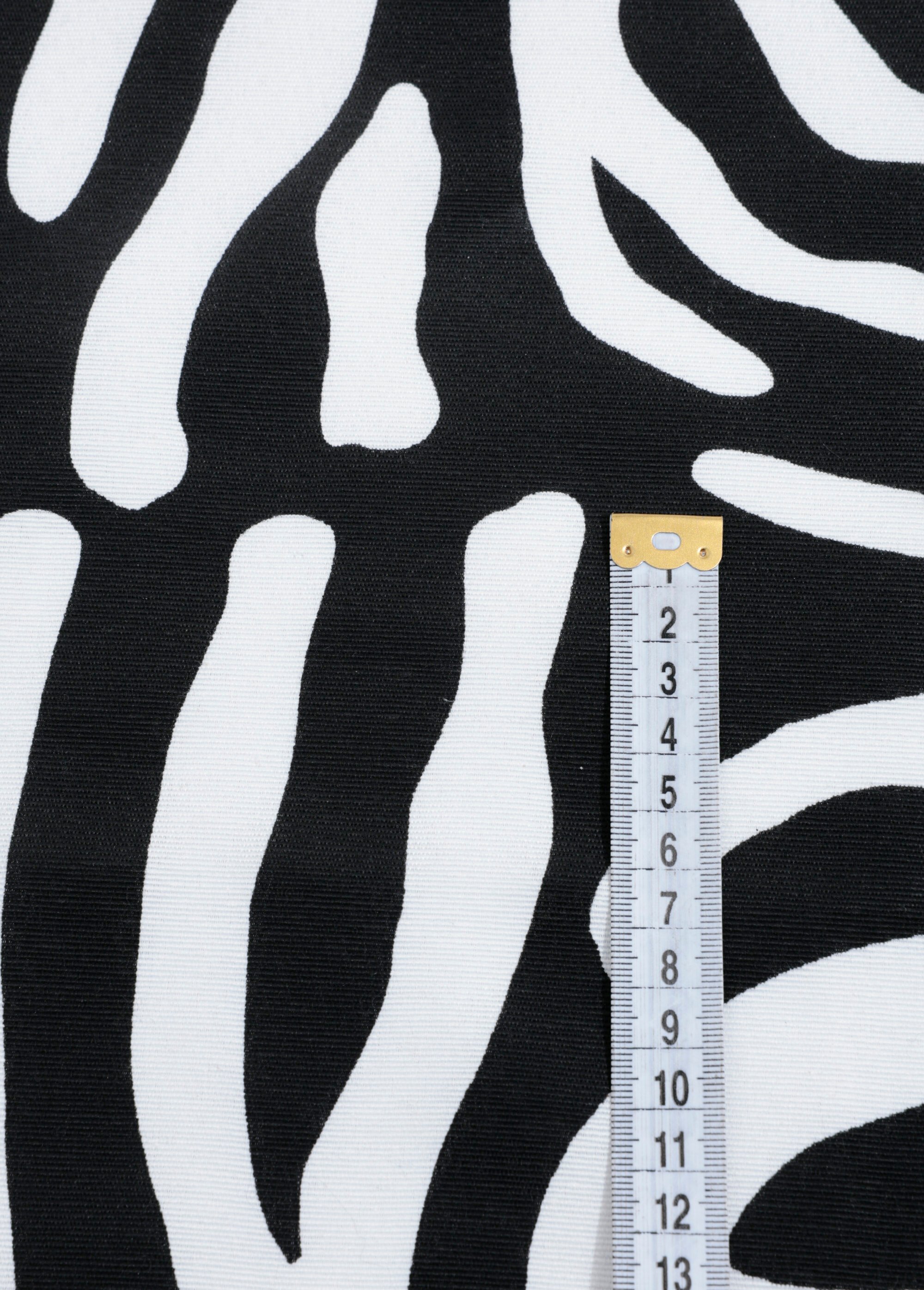 Coupon tissu déco noir et blanc, zèbre