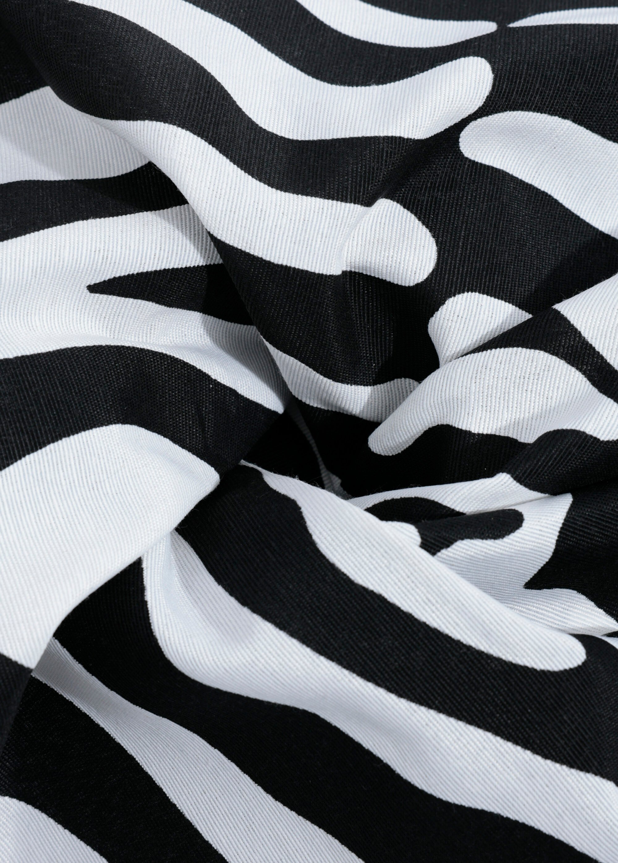 Coupon tissu déco noir et blanc, zèbre