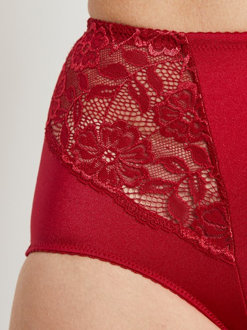Culotte gainante maille microfibre et dentelle Femme Rouge DEBIAN DE1