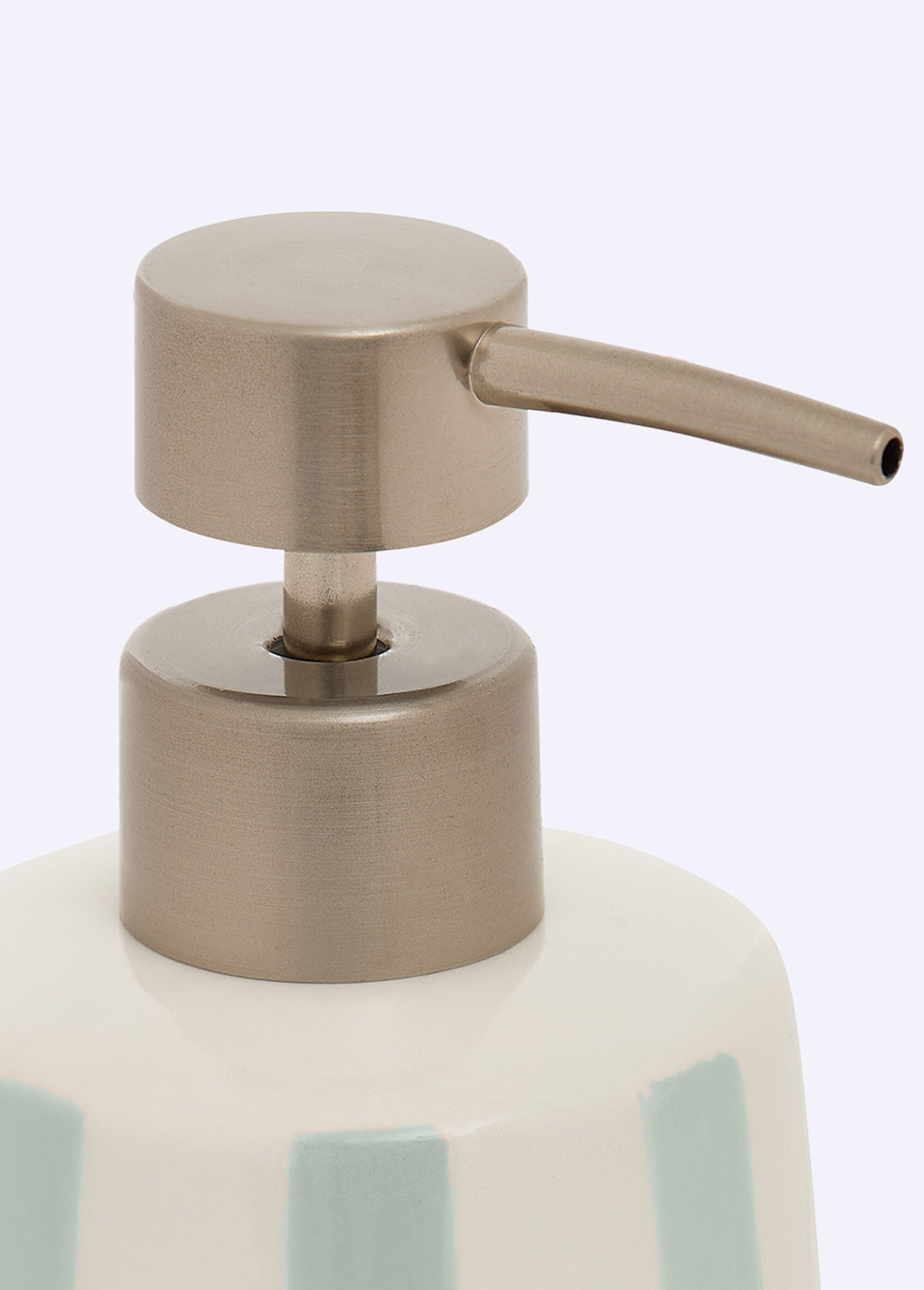 Distributeur de savon en céramique rayée