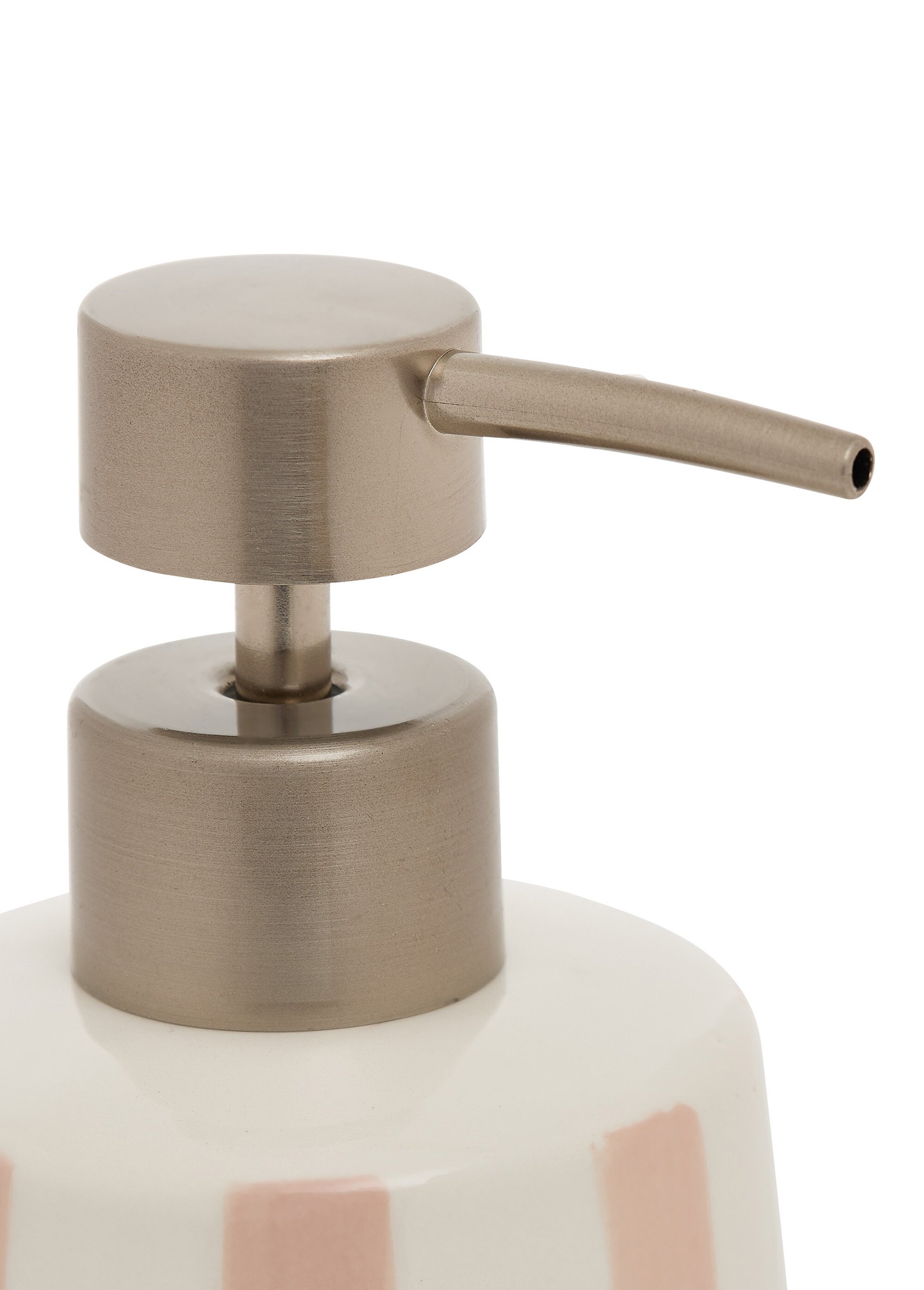 Distributeur de savon en céramique rayée Rose JJA-214790 DE1