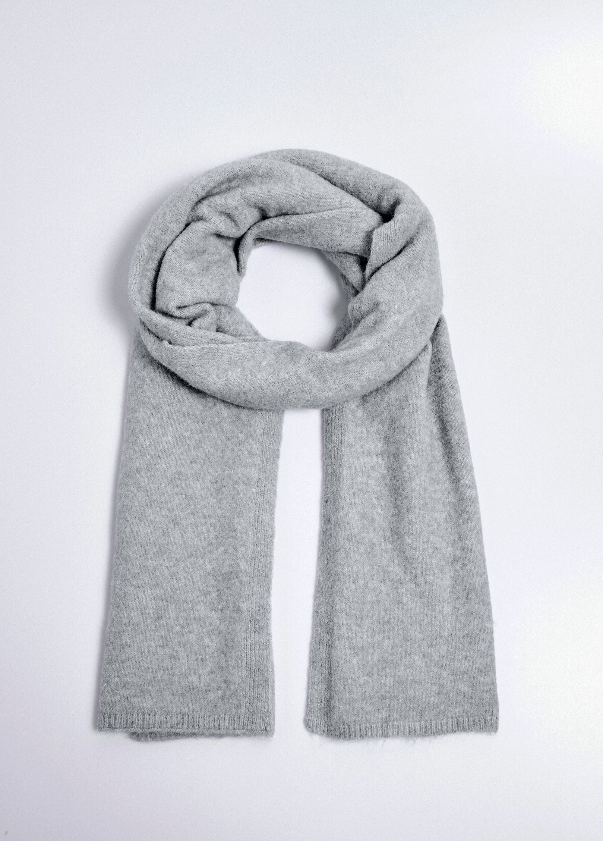 Écharpe en maille chaude avec laine Femme Gris UBERTO FA1