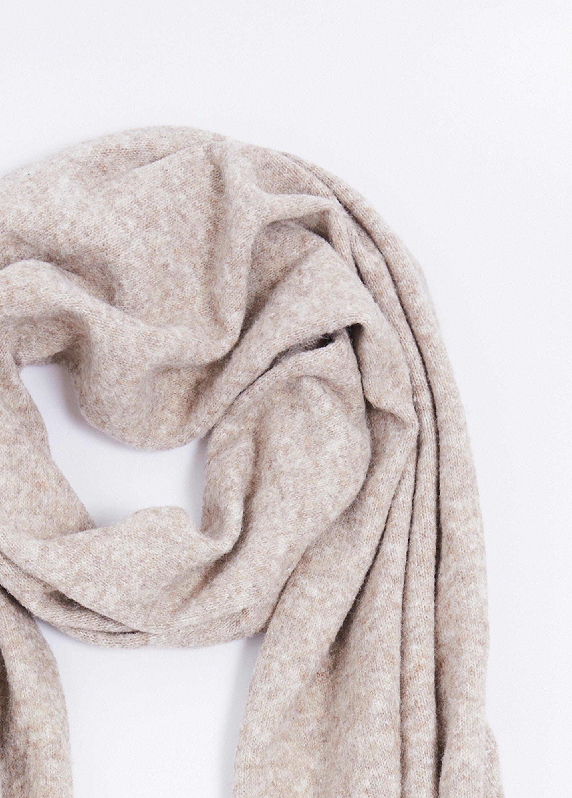 Écharpe en maille chaude avec laine Femme BEIGE CHINE UBERTO DE1