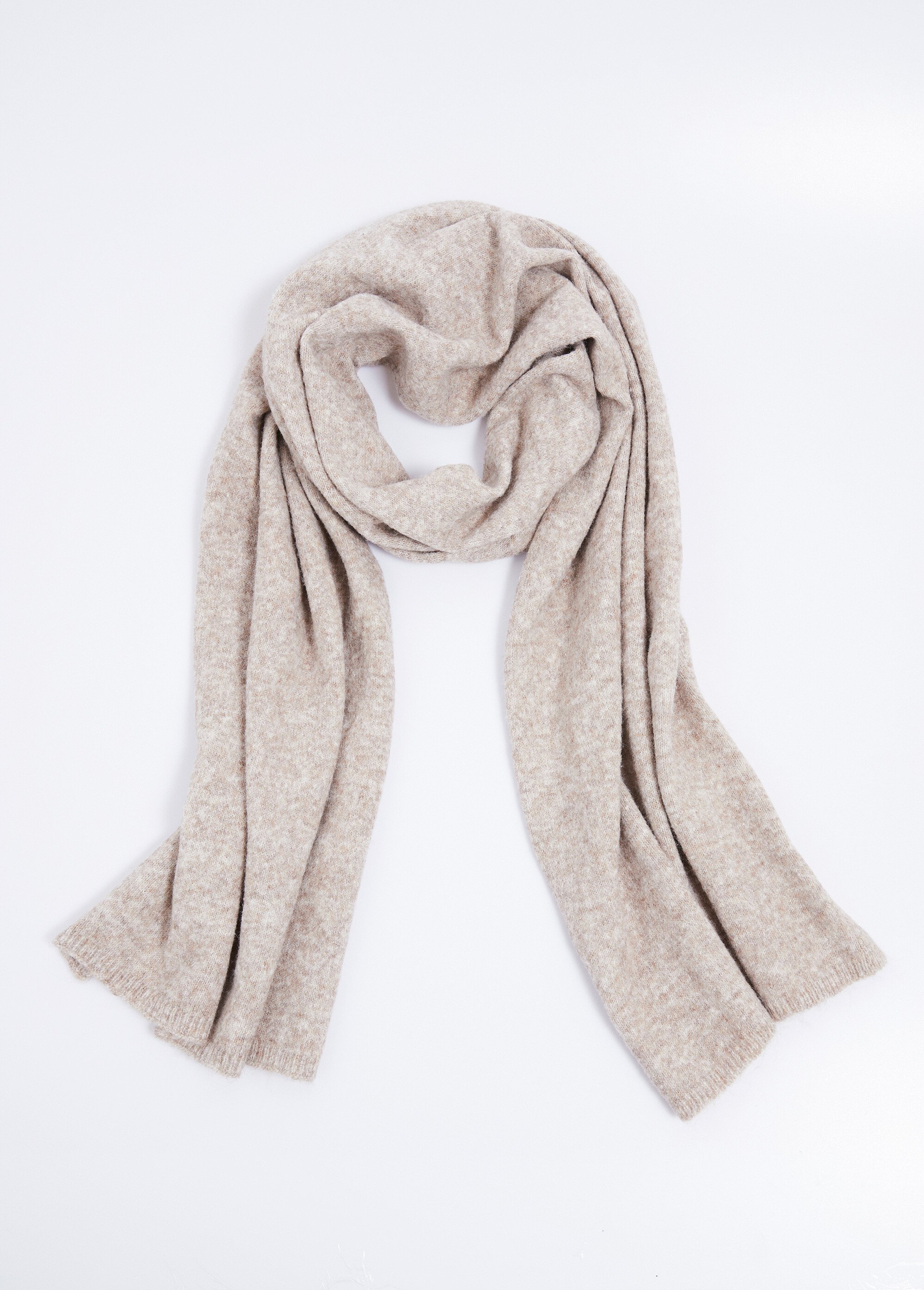 Écharpe en maille chaude avec laine Femme BEIGE CHINE UBERTO FA1