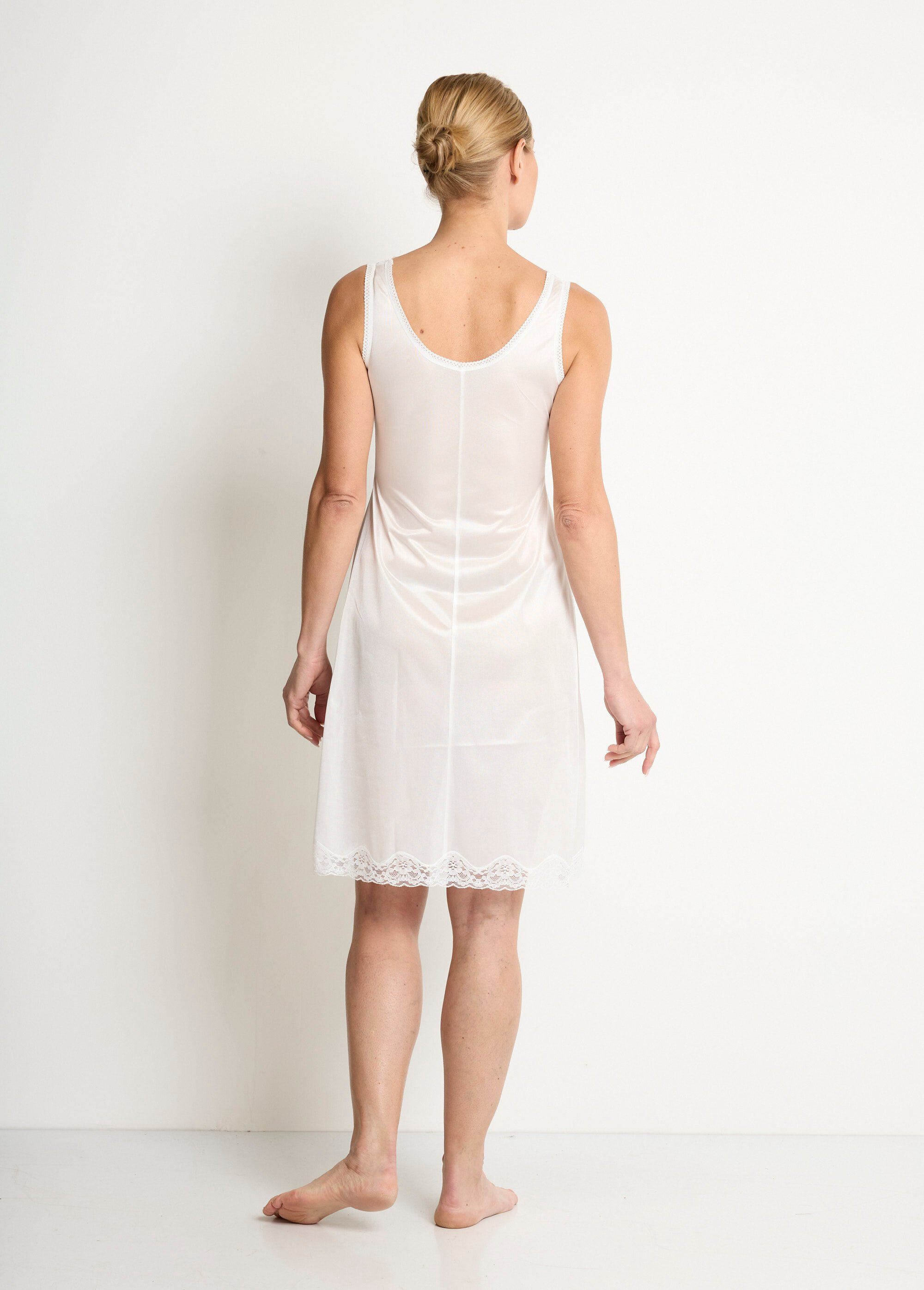 Fond de robe dentelle de Calais antistatique Femme Blanc SABORD DO1