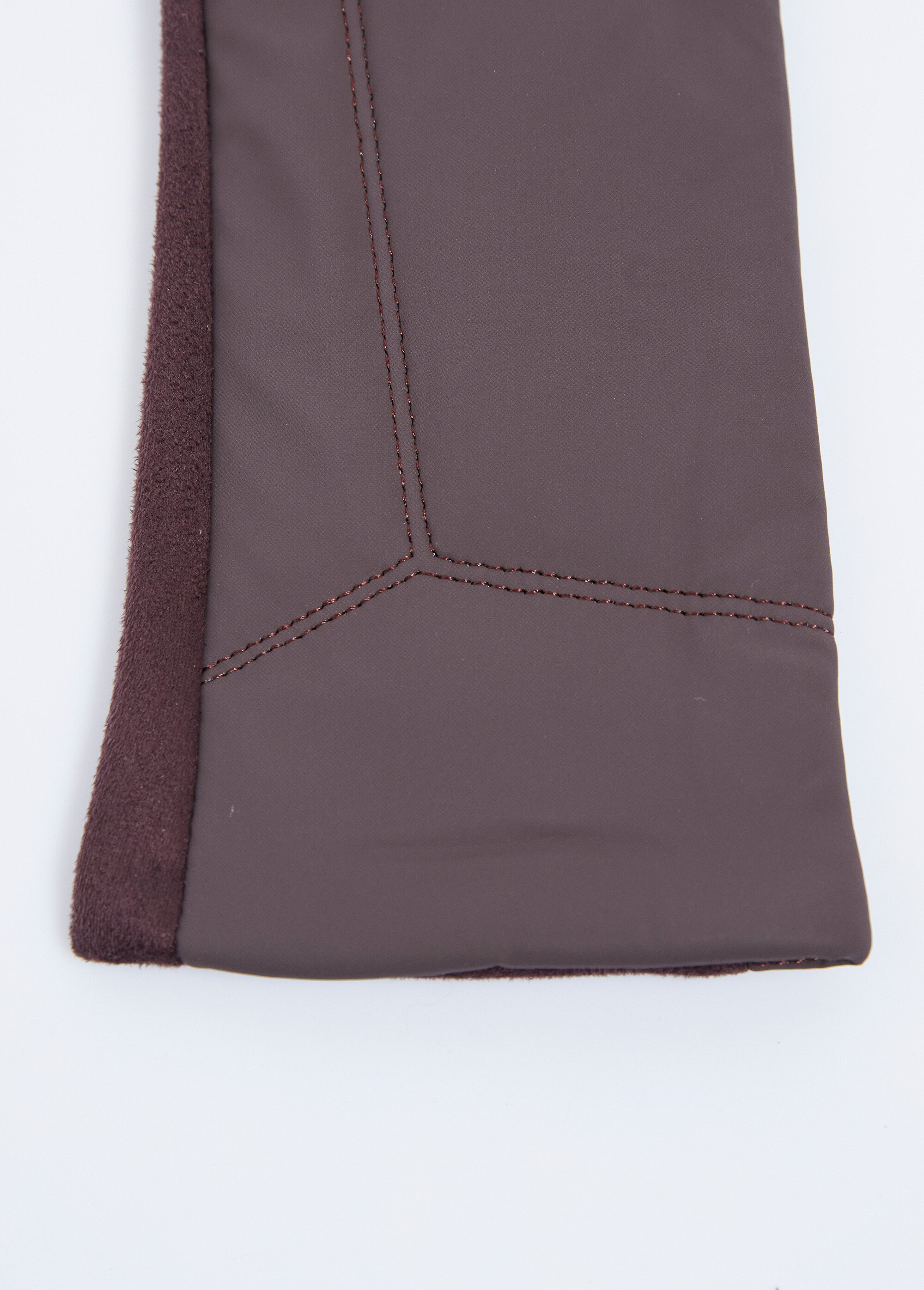 Gants tactiles bi-matière velouté et imperméable Femme Marron UBLINE DE2