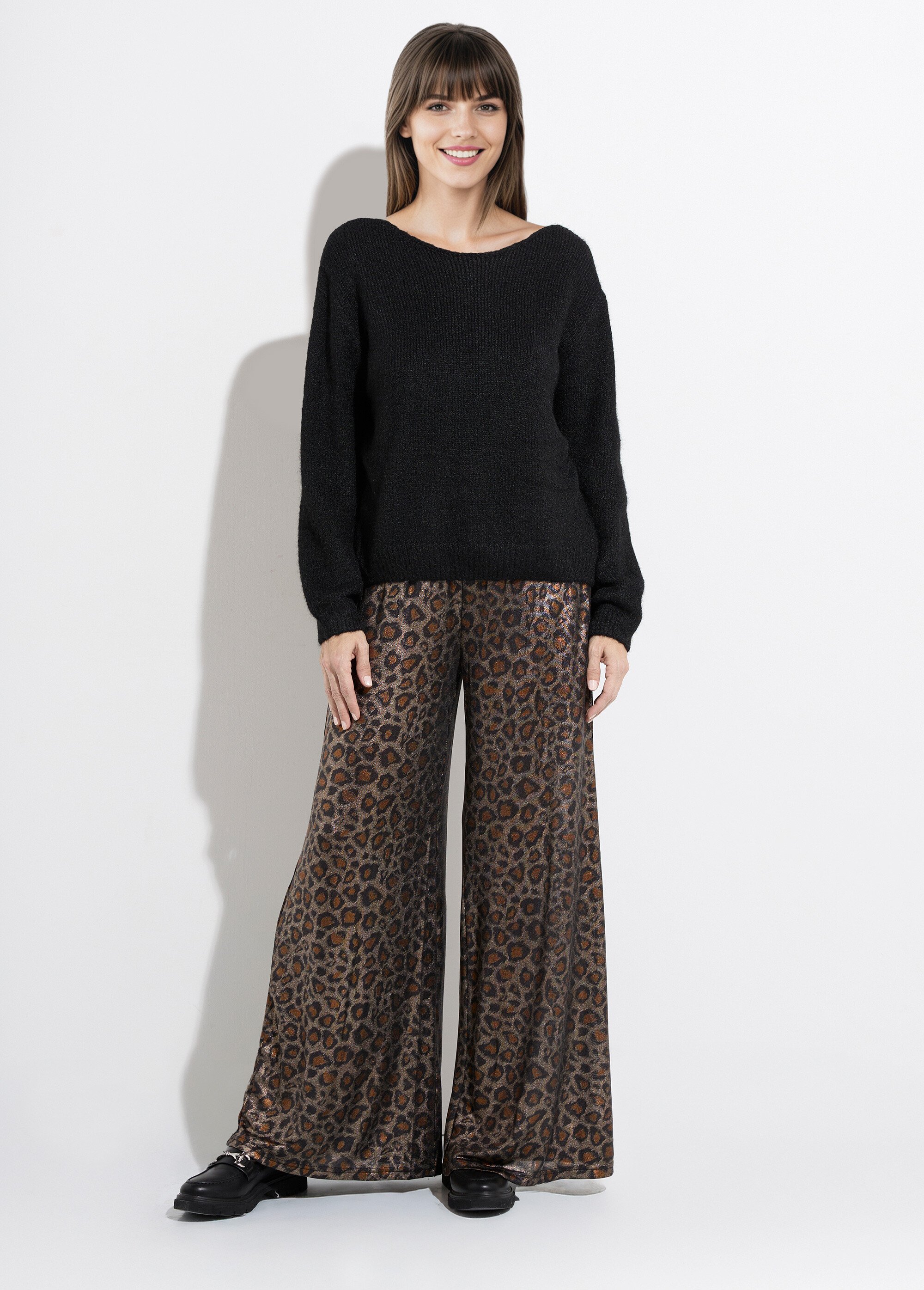 Gilet chaud col V avec liens fantaisie Femme Noir JS-JP-7515 SF1