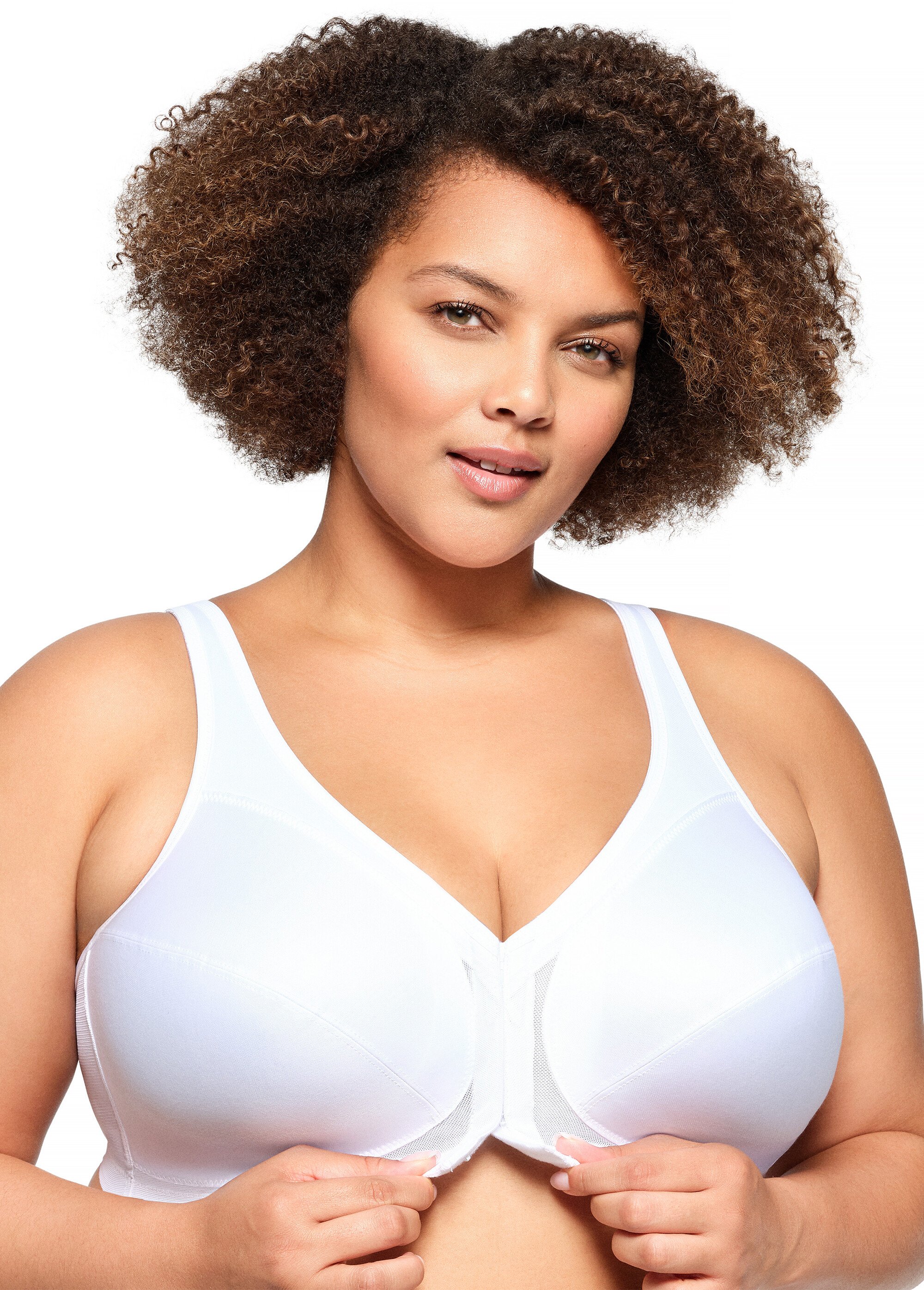 Soutien-gorge MagicLift Grandes Tailles Aide à la Posture, Fermeture Frontale, Sans Armatures n°1265 Femme Grande Taille Blanc 1265 FA2
